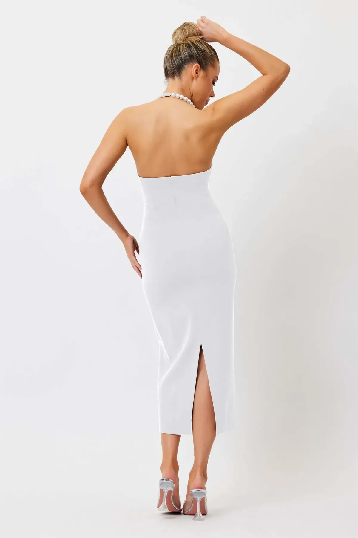 Bianca & Bridgett Mia Pearl Midi Dress White Size AU 10 - Image 2