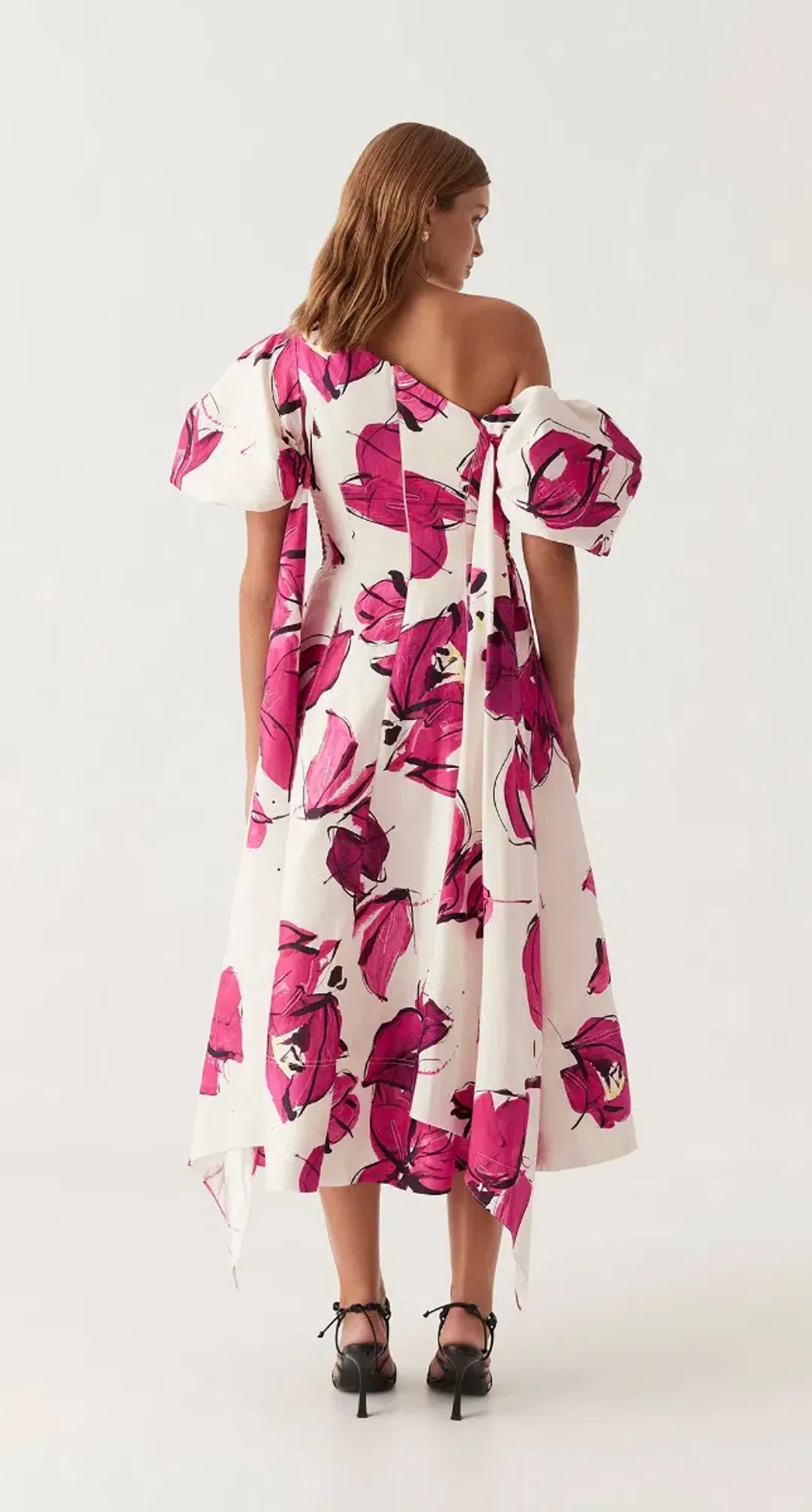 Aje Arista Tulip Sleeve Midi Dress Floral Size 6 for rent on The Volte - main image
