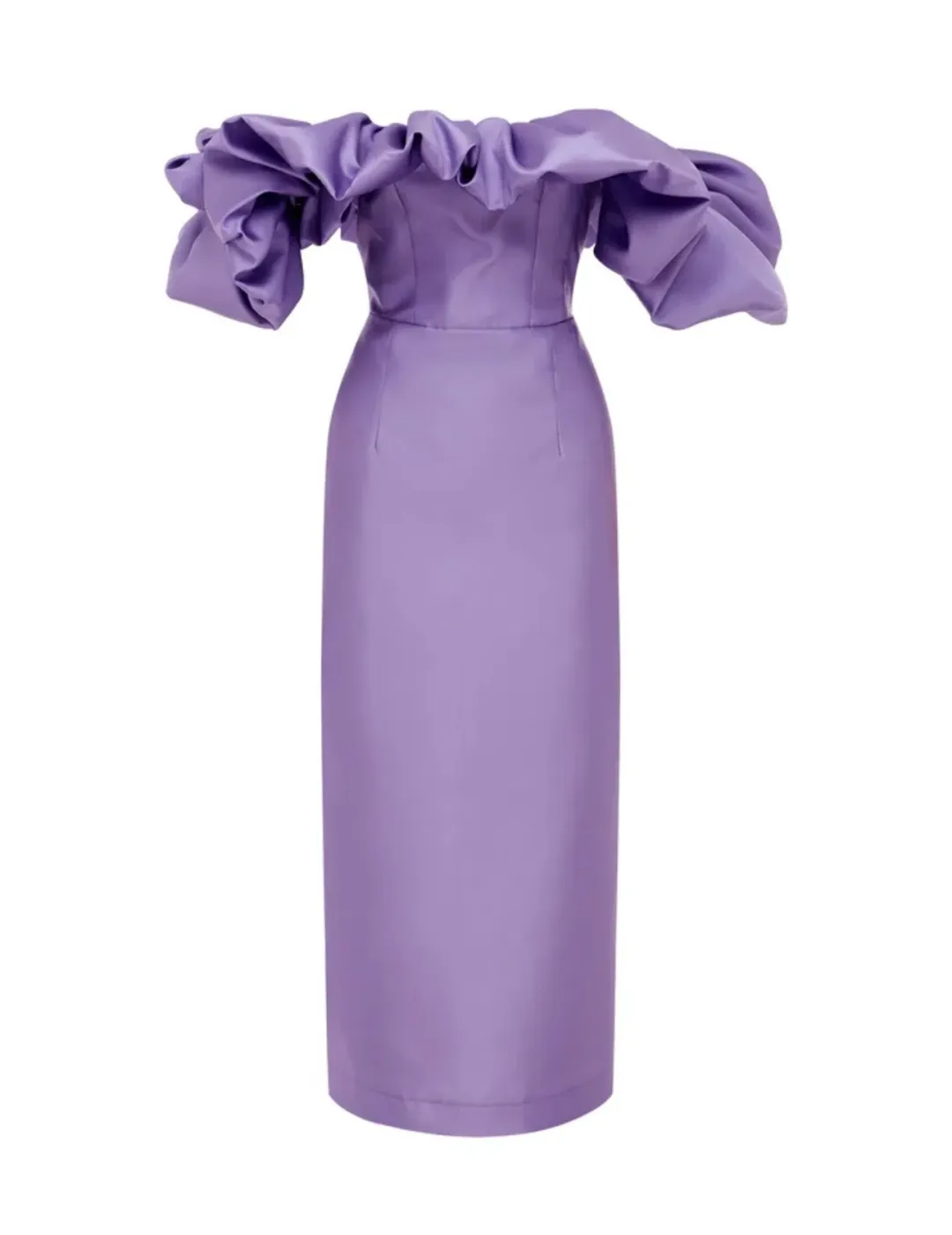 Alemais Suzi Off Shoulder Midi Dress Violet Size 8 for rent on The Volte - main image