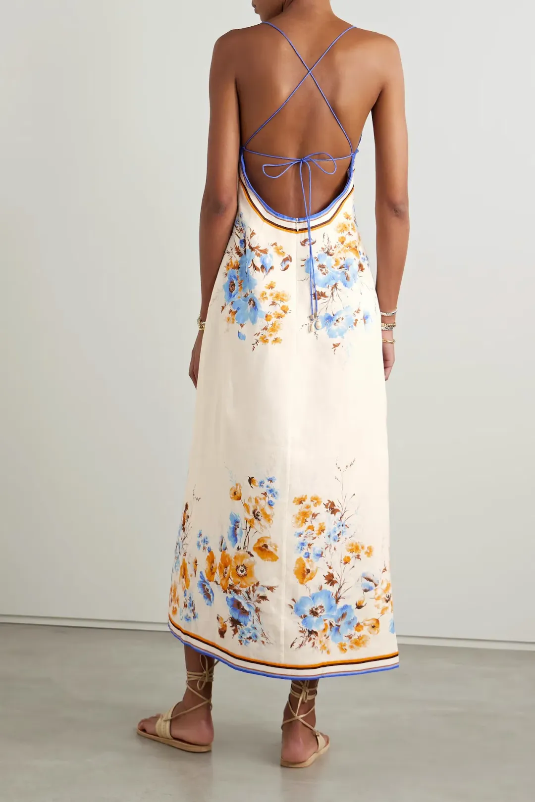 Zimmermann  Halcyon Printed Linen Midi Dress Floral Size 2 / AU 12 for rent on The Volte - main image