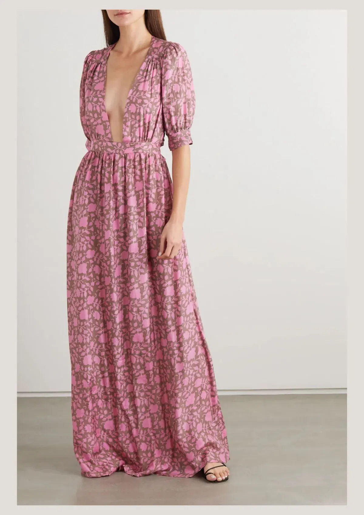 Hannah Artwear Surya Open Back Maxi Dress in Pink One Size - Image 1