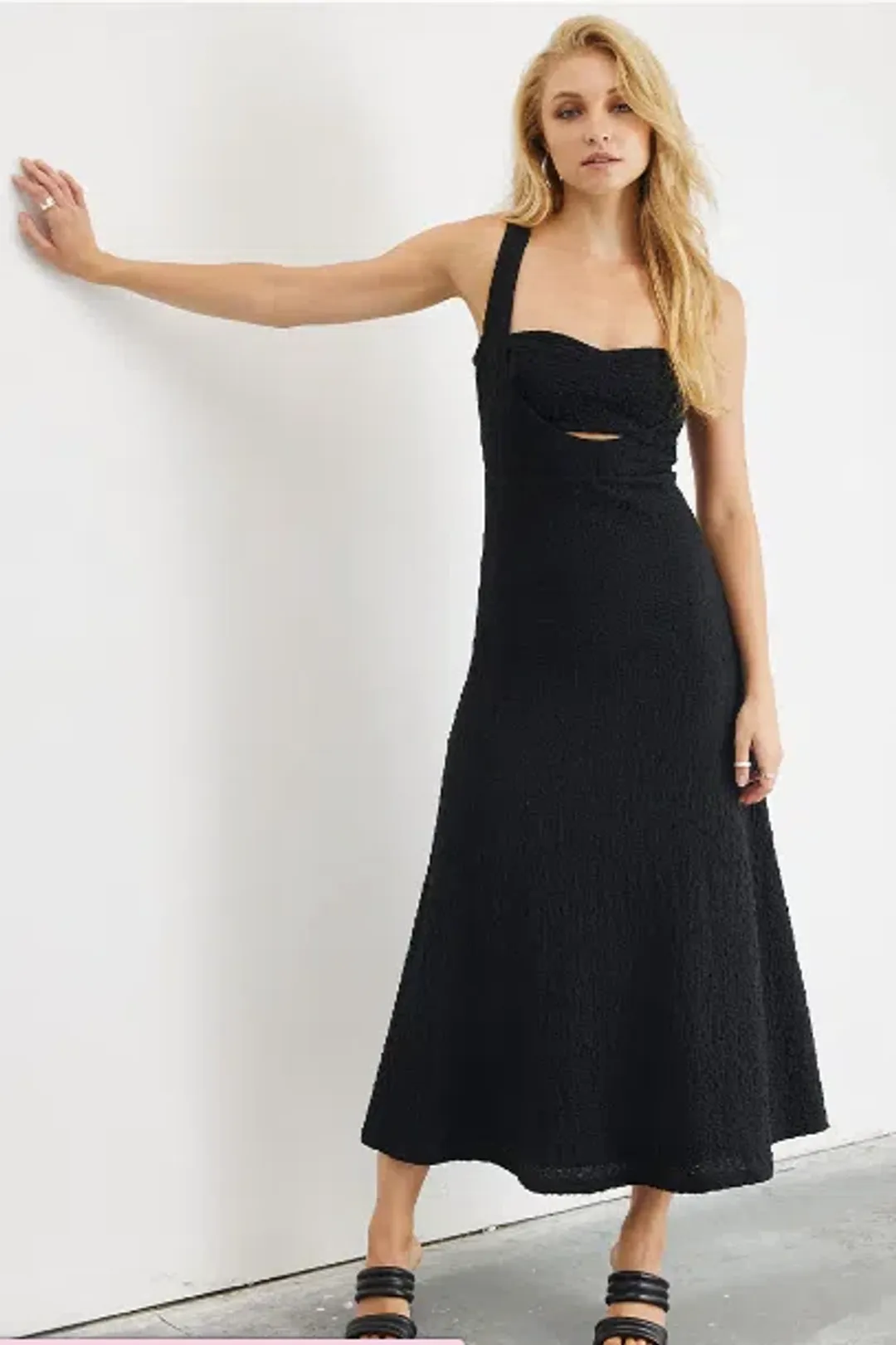 Sovere Kaya Midi Dress Black Size 6  for rent on The Volte - main image