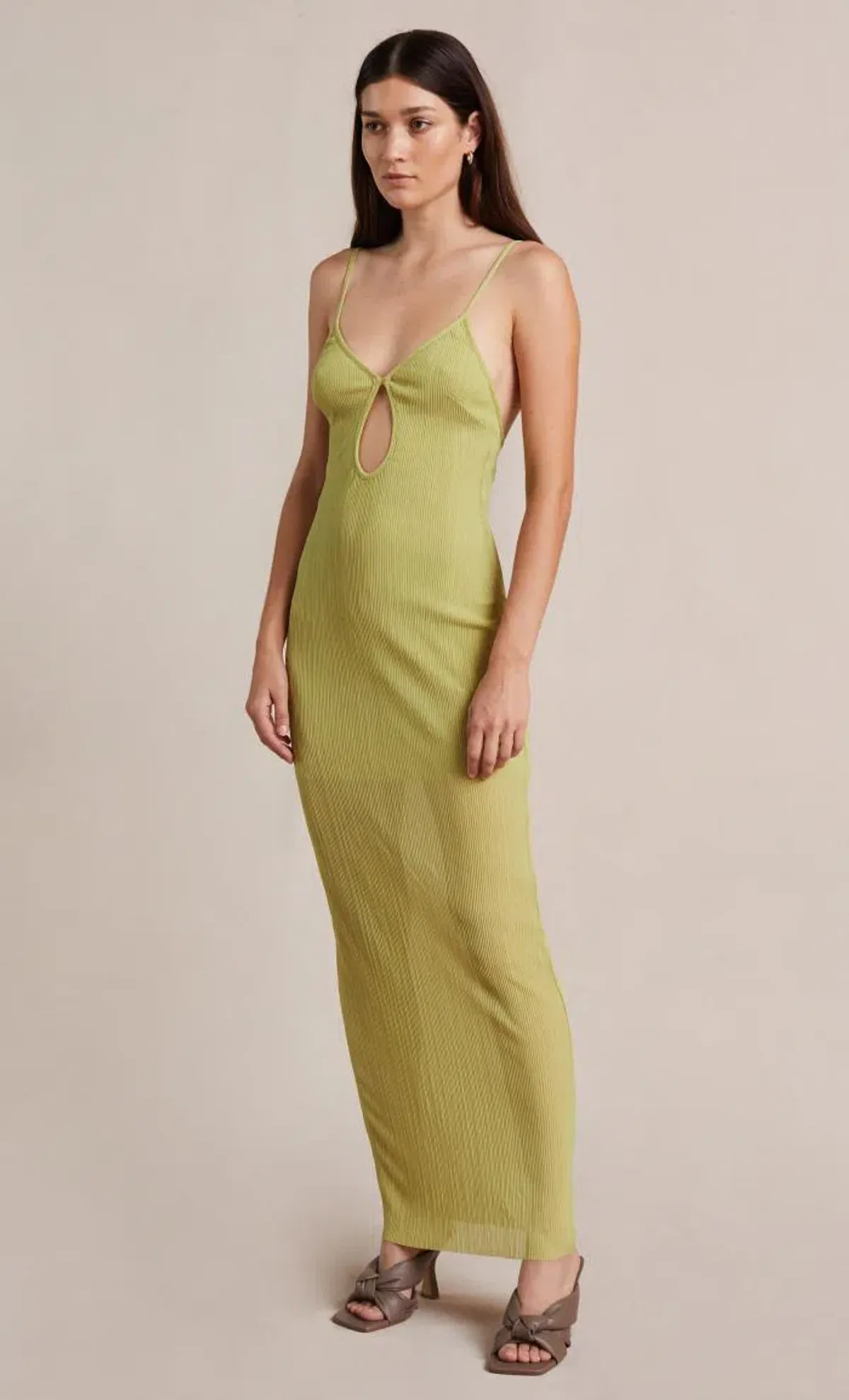Bec & Bridge Plisse Maxi Dress Green Size 6 - Image 3