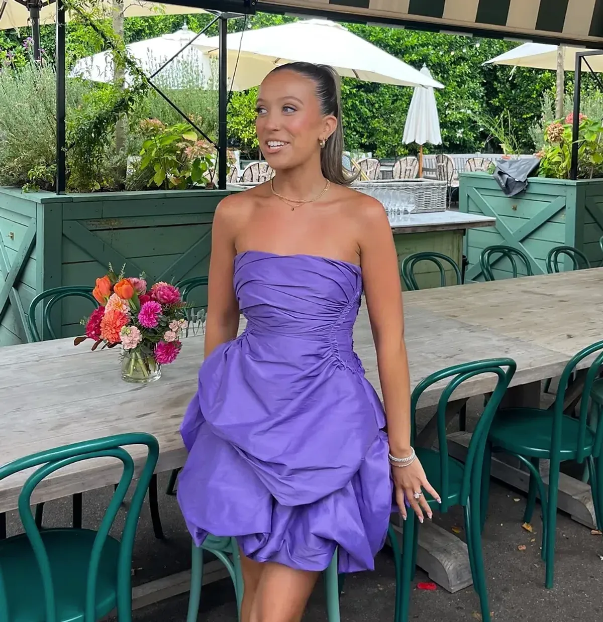 AJE Daybreak Strapless Mini Dress Purple Size 4  - Image 3