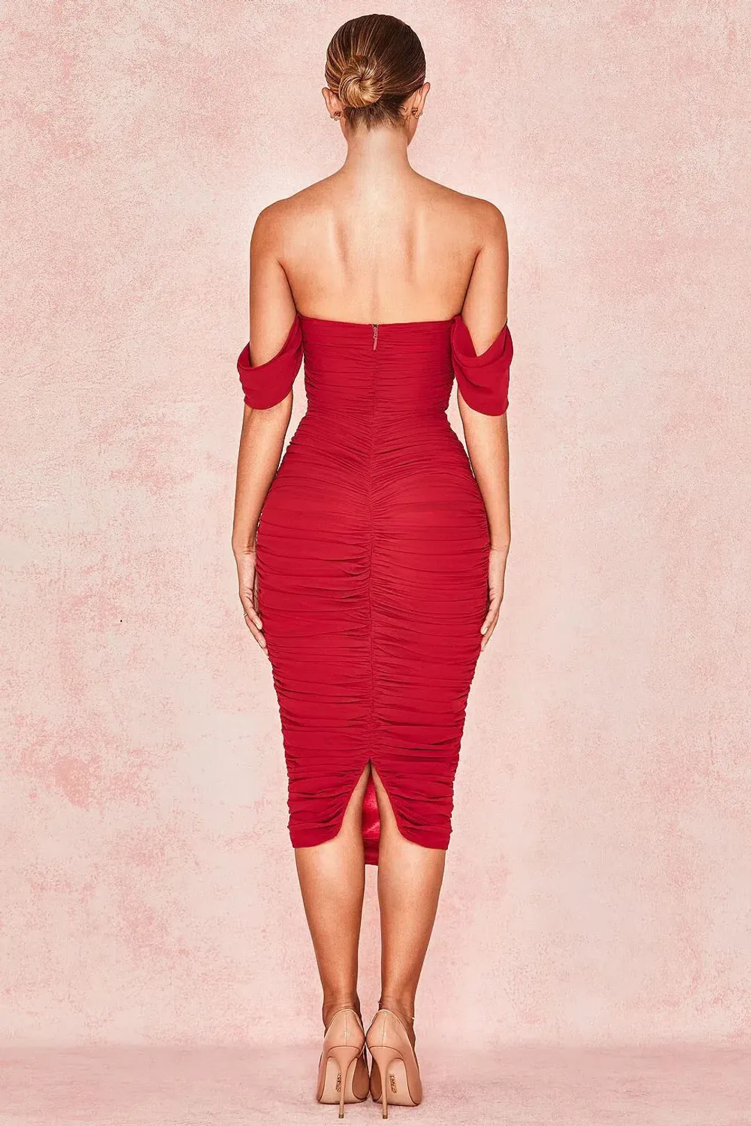House of CB Carlotta Midi Dress Red Size 12 for rent on The Volte - main image