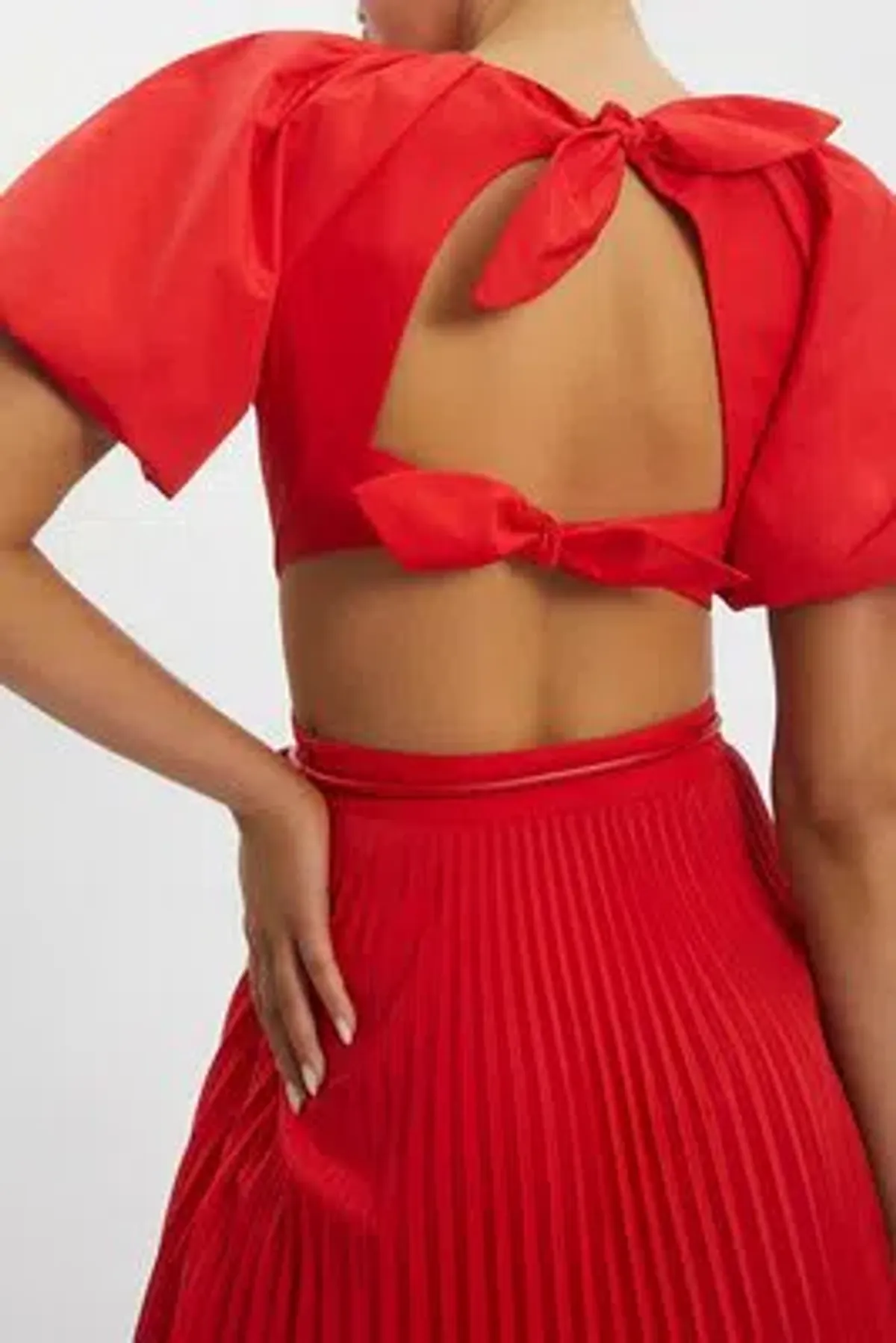 Rebecca Vallance Magdalena Open-back Satin Midi Dress Red Size 14 - Image 2