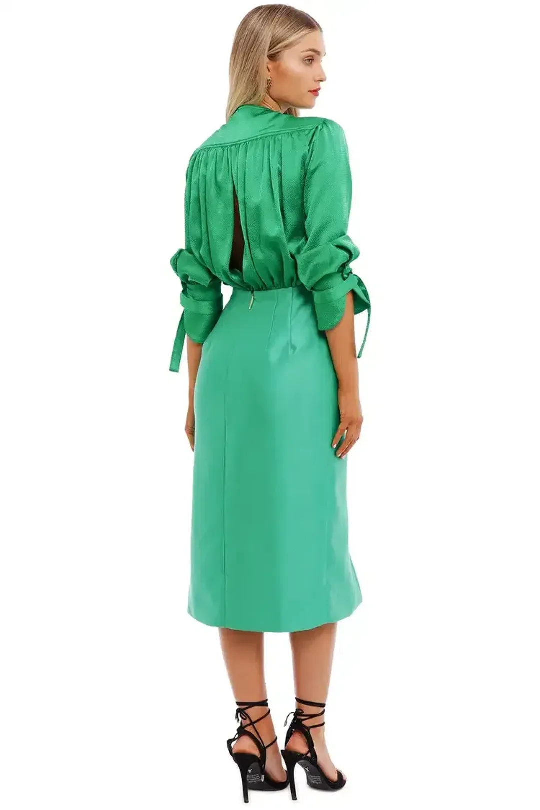 Nicola Finetti Arida Low Plunge Dress Green Size 14 for rent on The Volte - main image