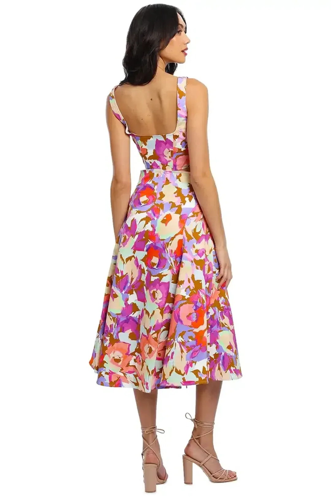 Nicholas Dawn Top and Dasia Skirt Set Abstract Floral Multi Print Size 12 for rent on The Volte - main image