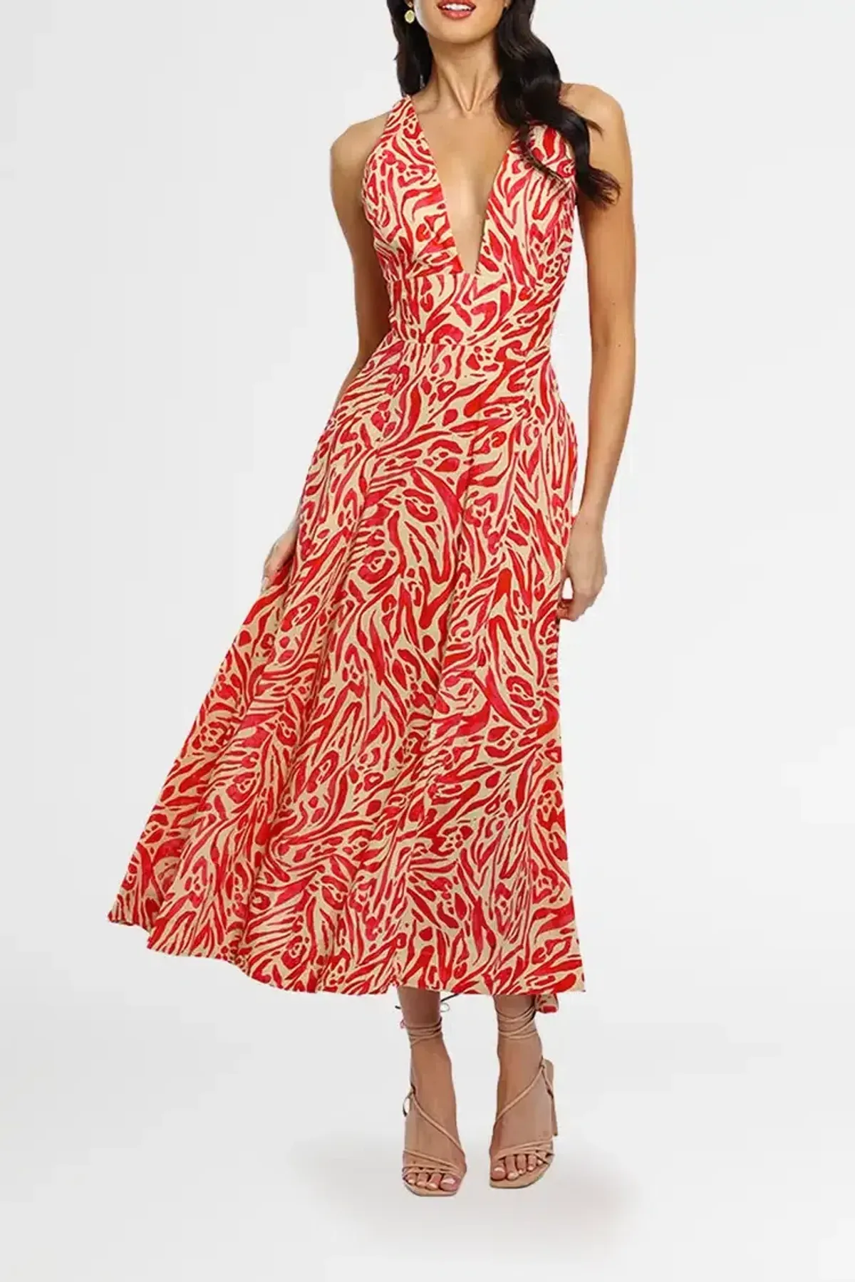 Nicholas Haisley Dress Print Red Size 16 - Image 1