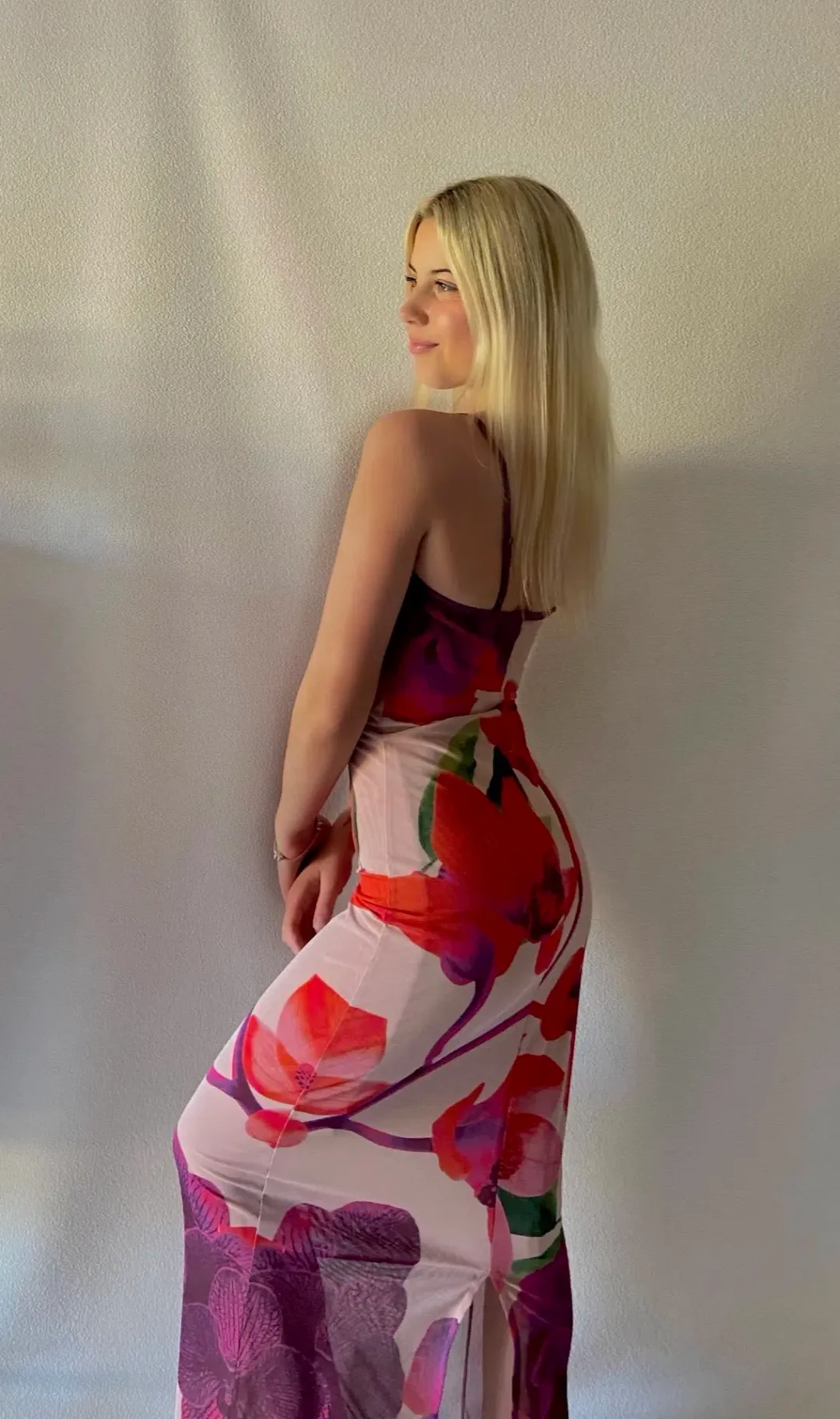 With Harper Lu Slip Dress Mesh Fuchsia Bloom Size 8 for rent on The Volte - main image