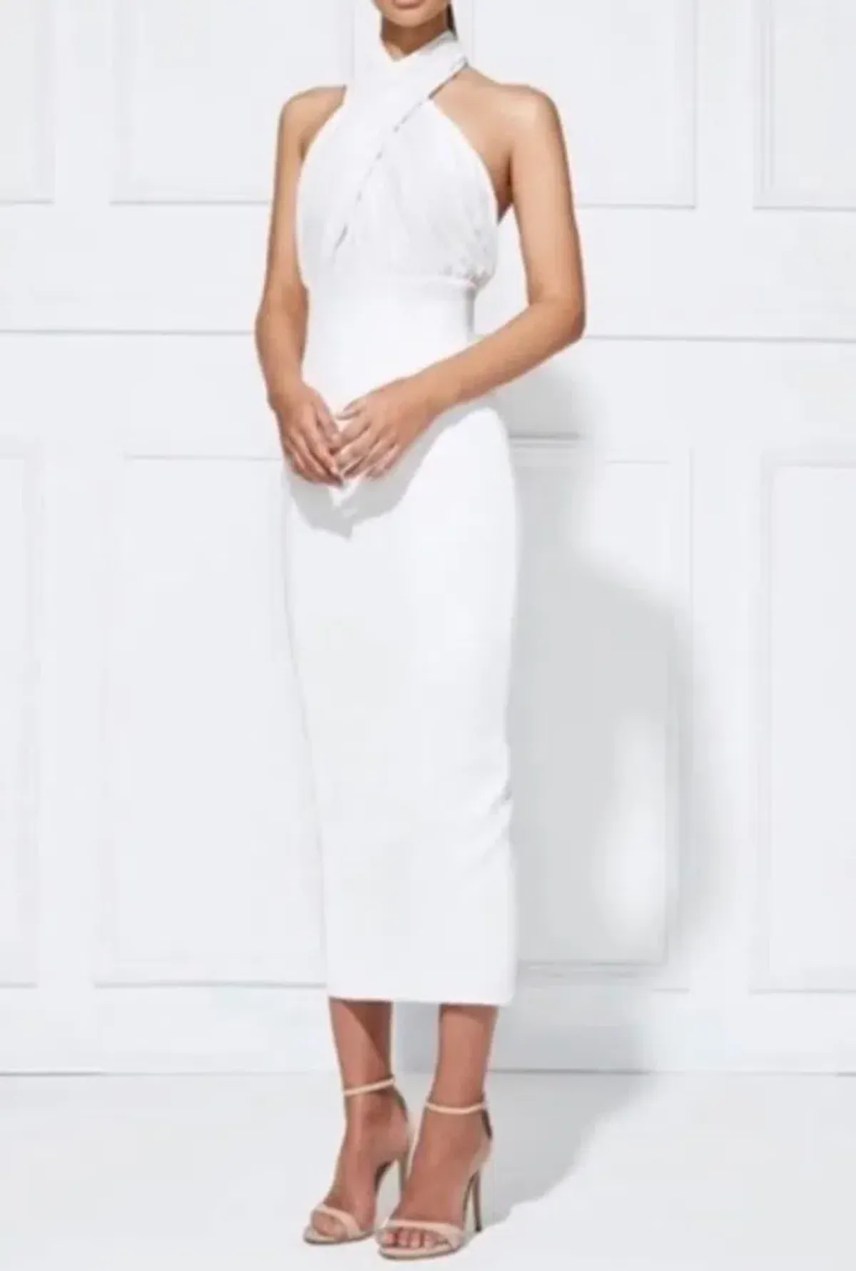 Misha Vedette Halter Midi Dress White Size 6 - Image 6