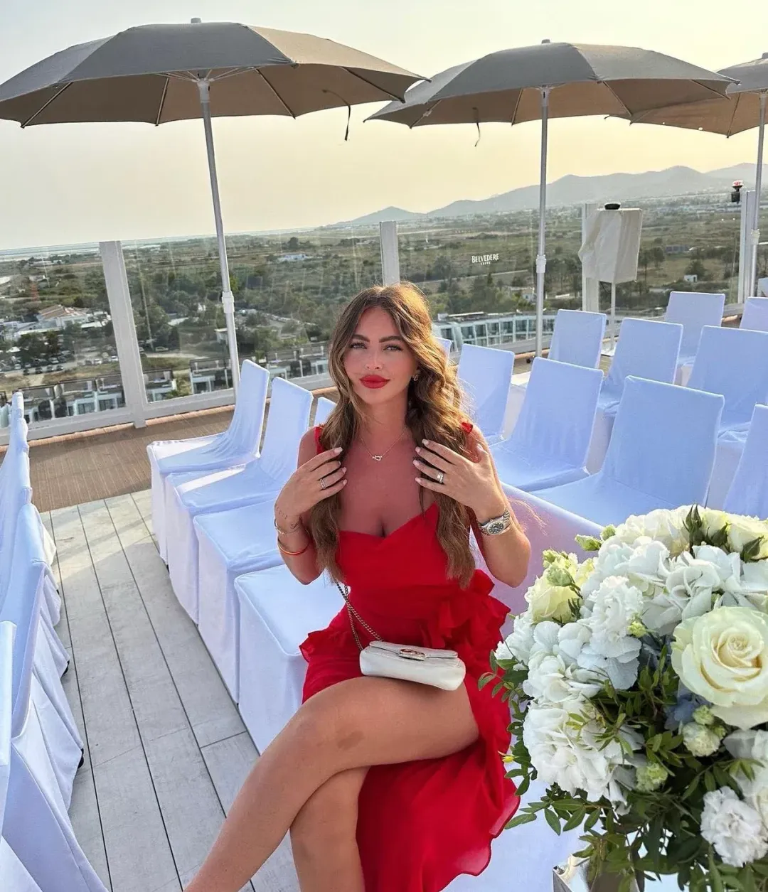 House of CB Ariela Ruffle Maxi Dress Red Size S / AU 8 for rent on The Volte - main image