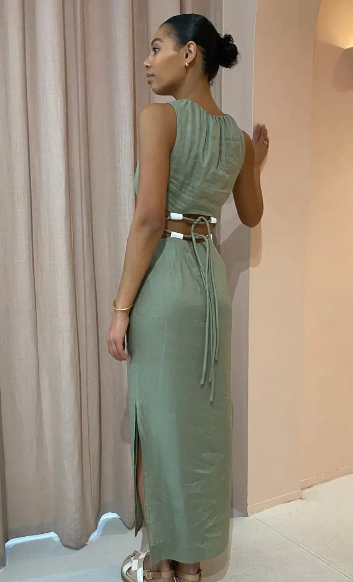 Sir The Label Mayra Deconstructed Maxi Dress Green Size 8 - Image 3