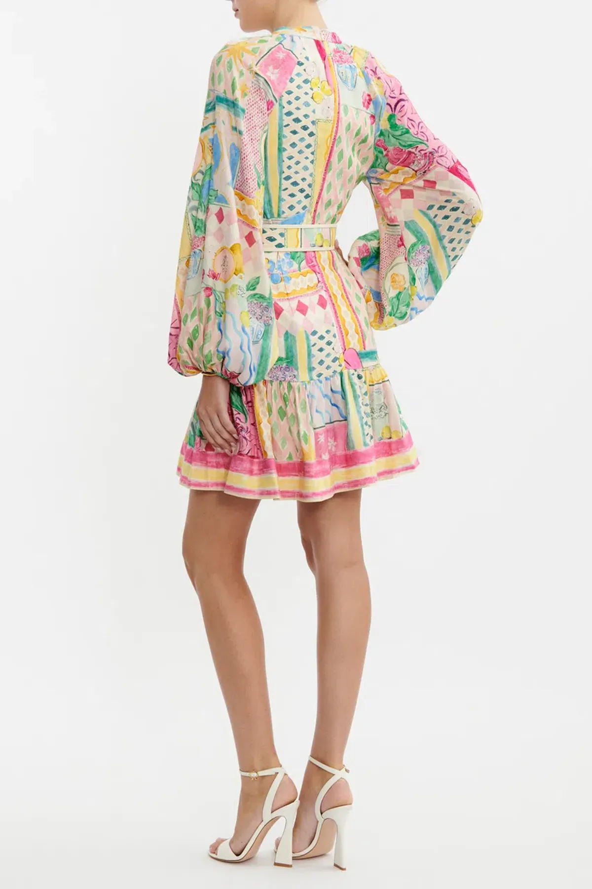 Rebecca Vallance Le Mur Rose Mini Dress Multi Floral Size 16 - Image 2