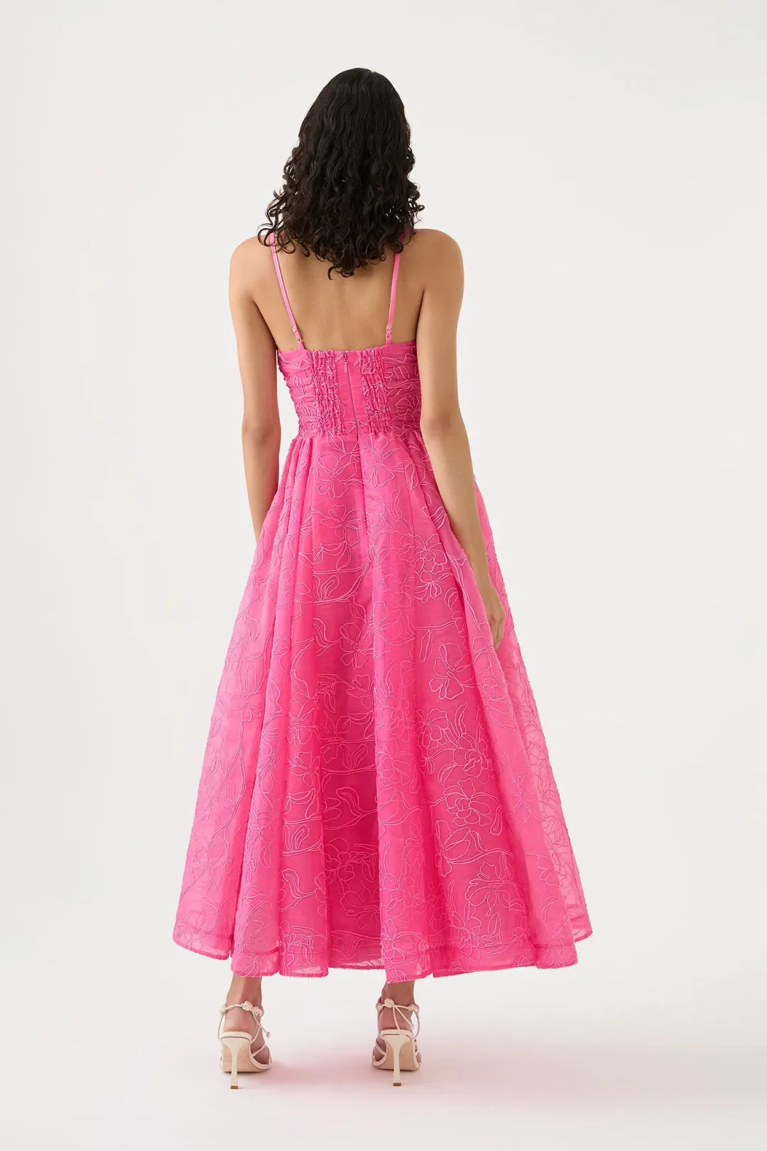 Aje Evangeline Cornelli Maxi Dress in Protea Pink Size 16  for rent on The Volte - main image