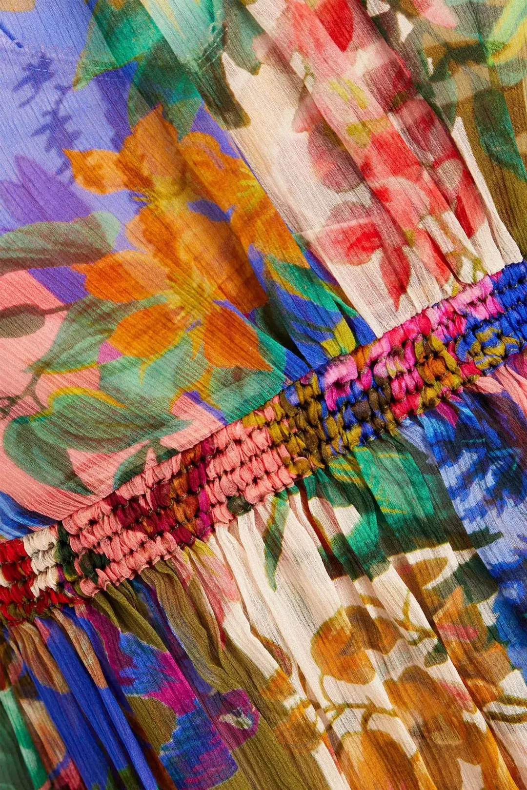 Zimmermann Tropicana Lantern Ruffle Mini Dress Multi Floral Size 0/Au 8 for rent on The Volte - main image