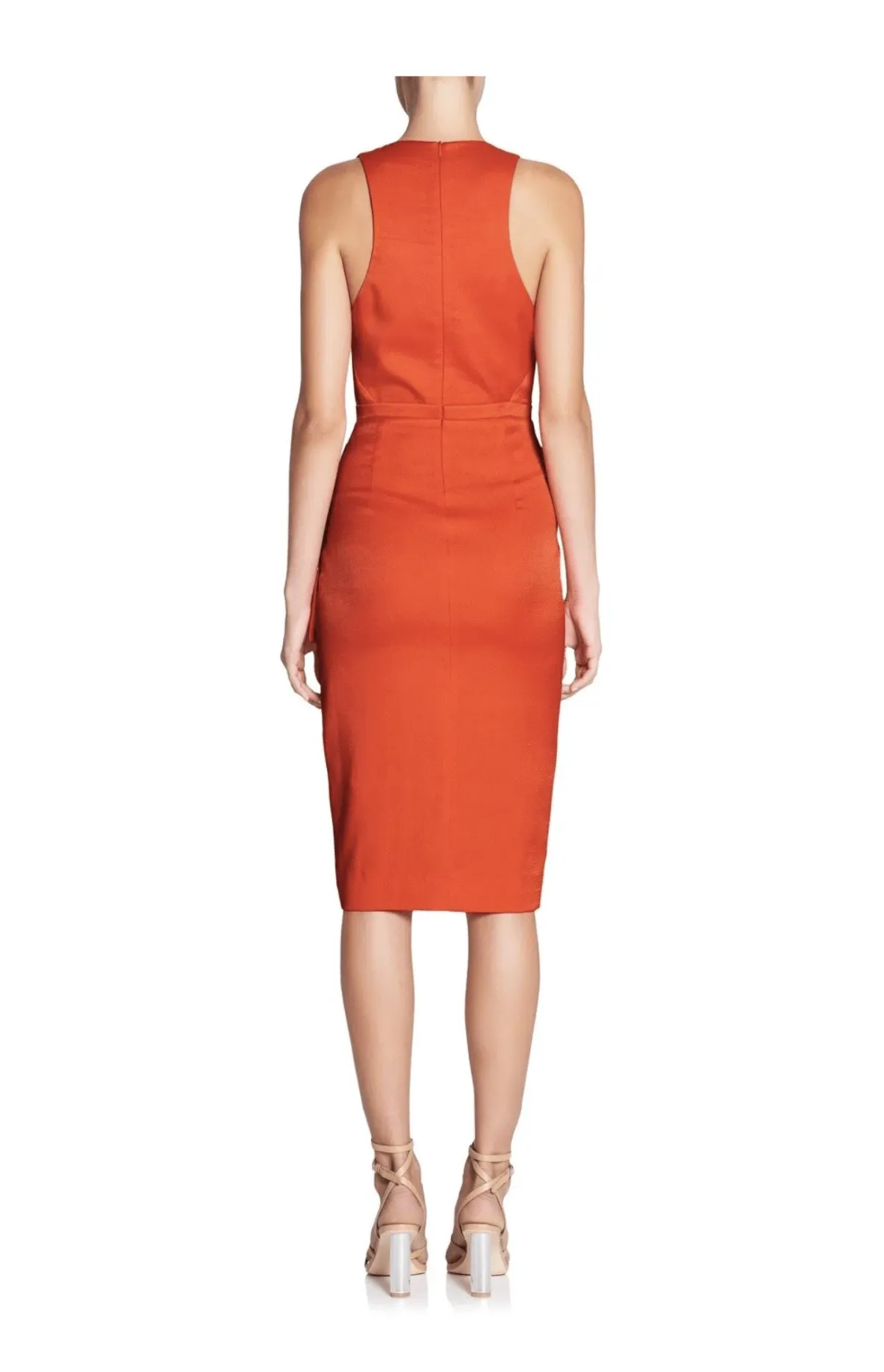 Manning Cartel Cocktail Hour V-Neck Dress Orange Size 8 - Image 2