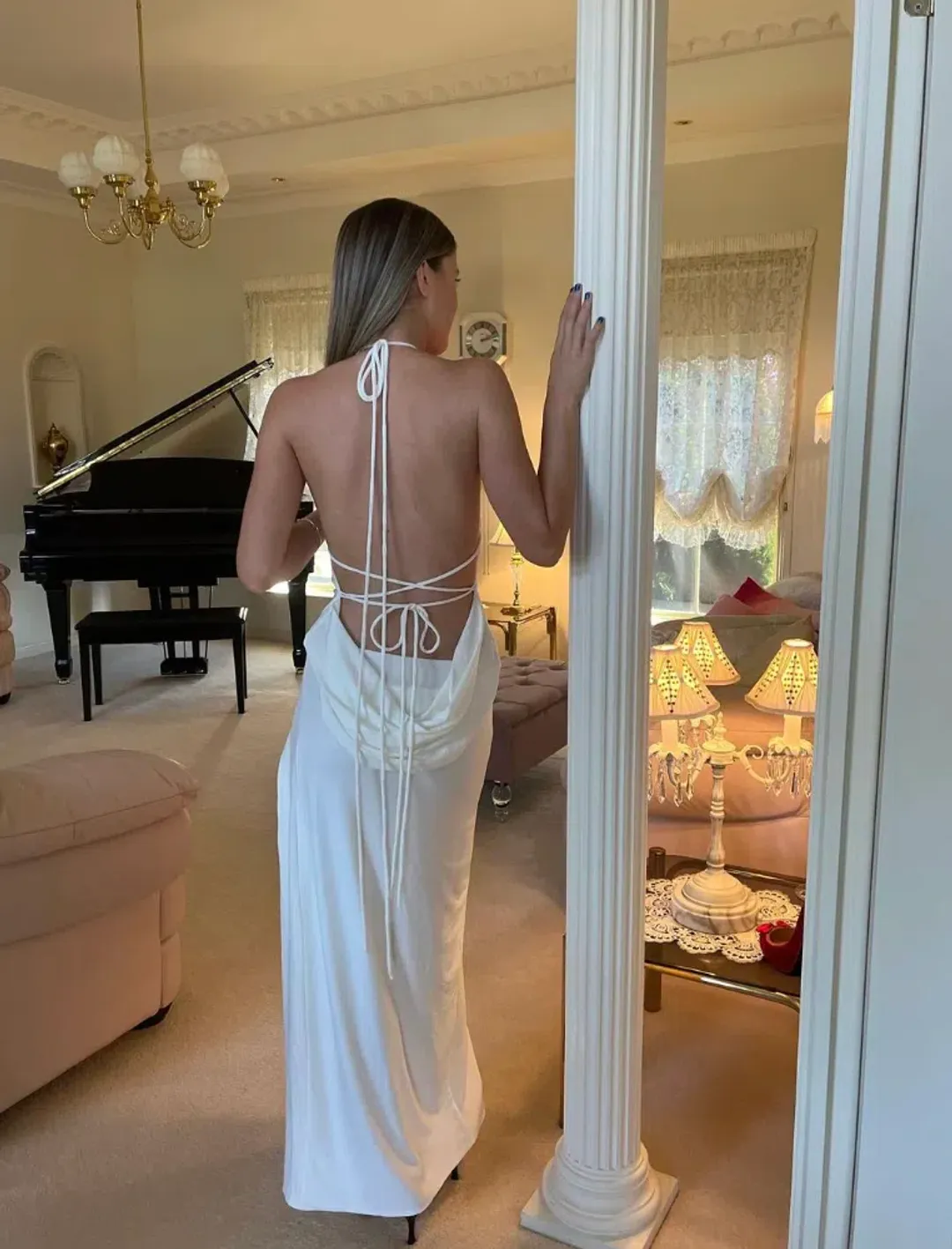 Melani The Label Marlo Gown Off White Size AU 6 for rent on The Volte - main image