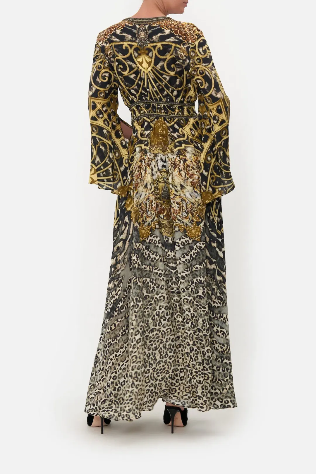 Camilla Kimono Sleeve Dress With Shirring Detail Armada Print Size S / AU 10 for rent on The Volte - main image