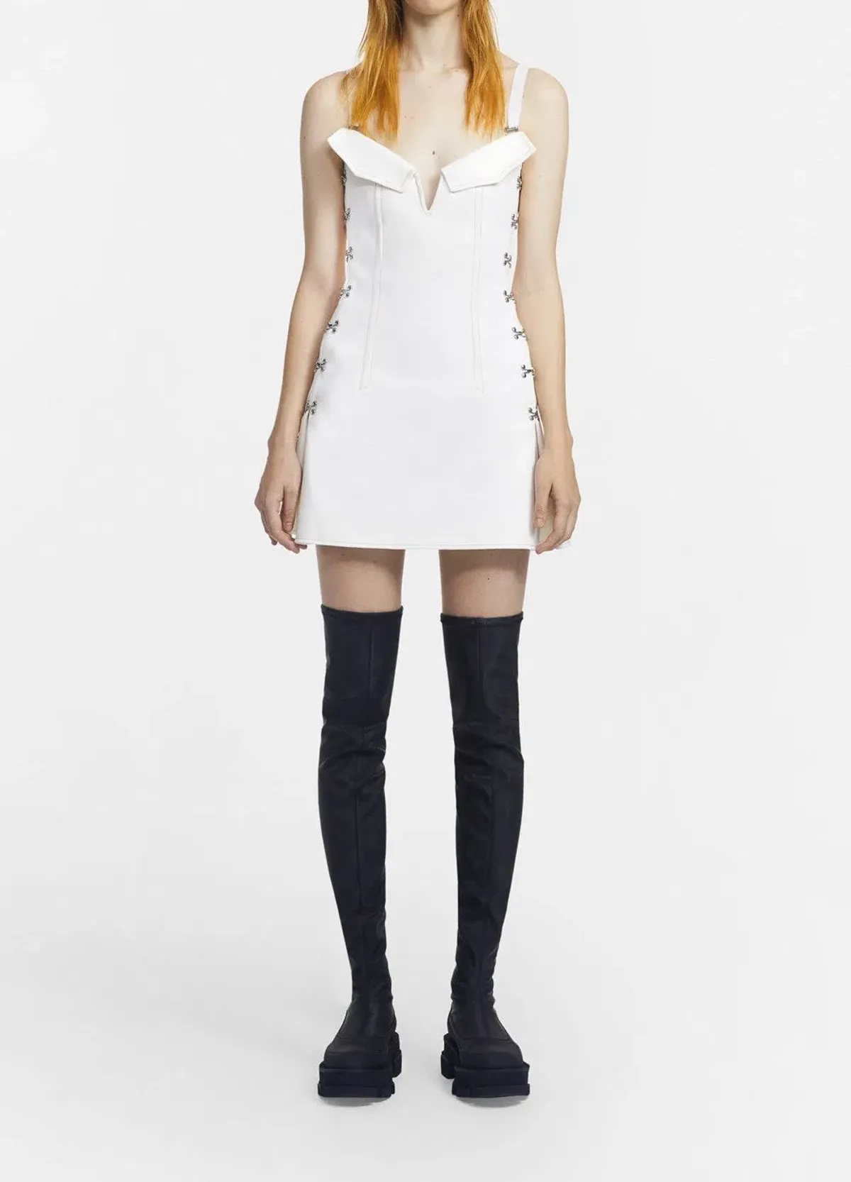 Dion Lee Accordion Pleat Mini Dress White Size 6 - Image 1