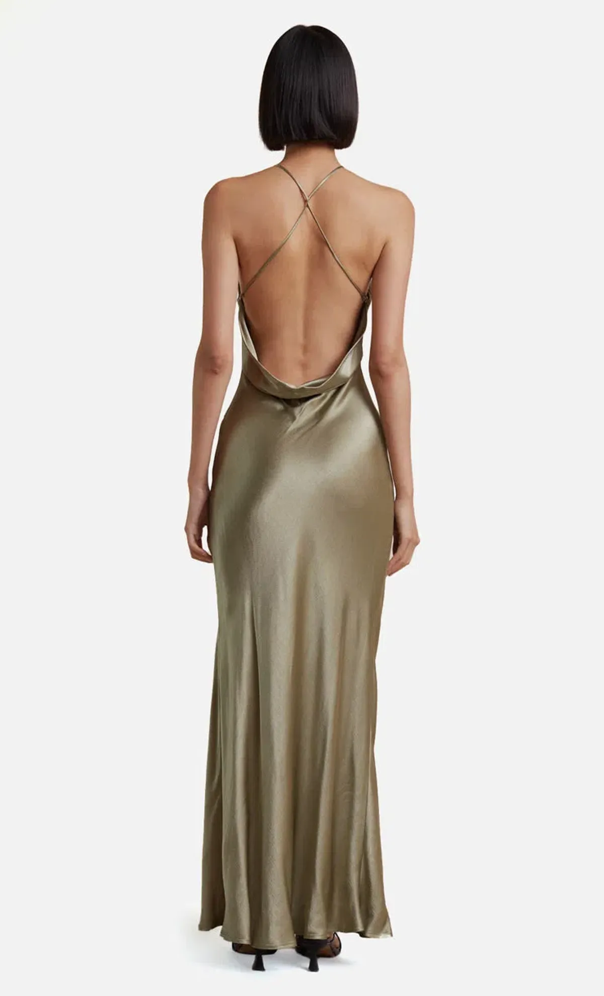 Bec & Bridge Loren Halter Midi Dress Sage Size 6 - Image 3