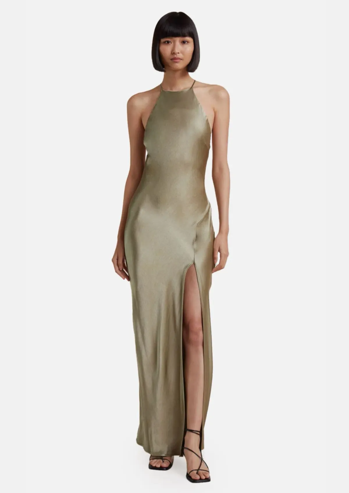 Bec & Bridge Loren Halter Midi Dress Sage Size 6 - Image 1