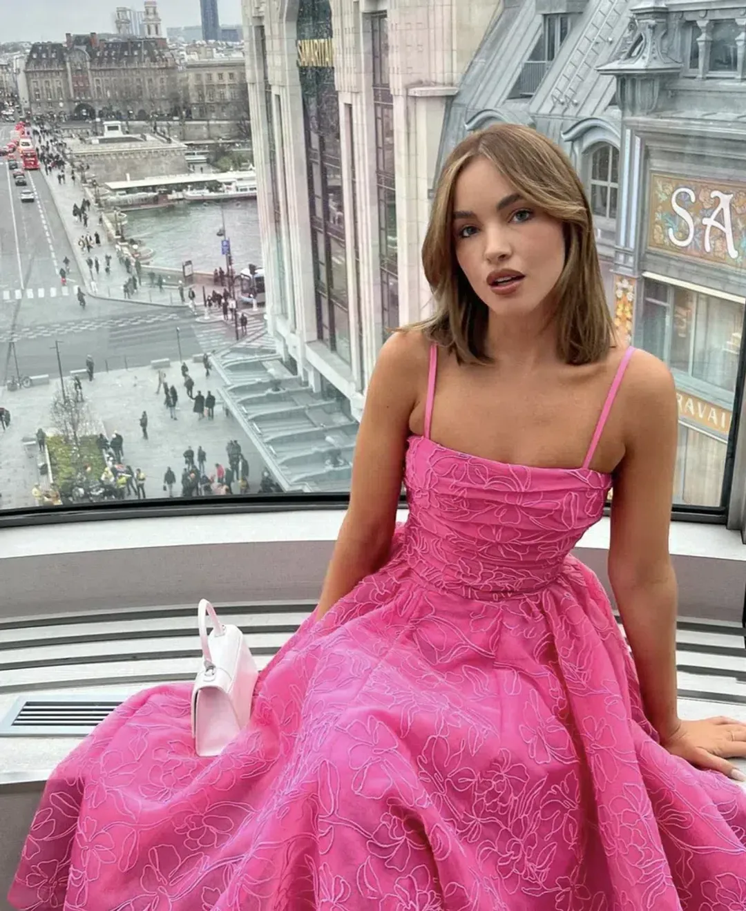 Aje Evangeline Cornelli Maxi Dress Protea Pink Size 10 for rent on The Volte - main image