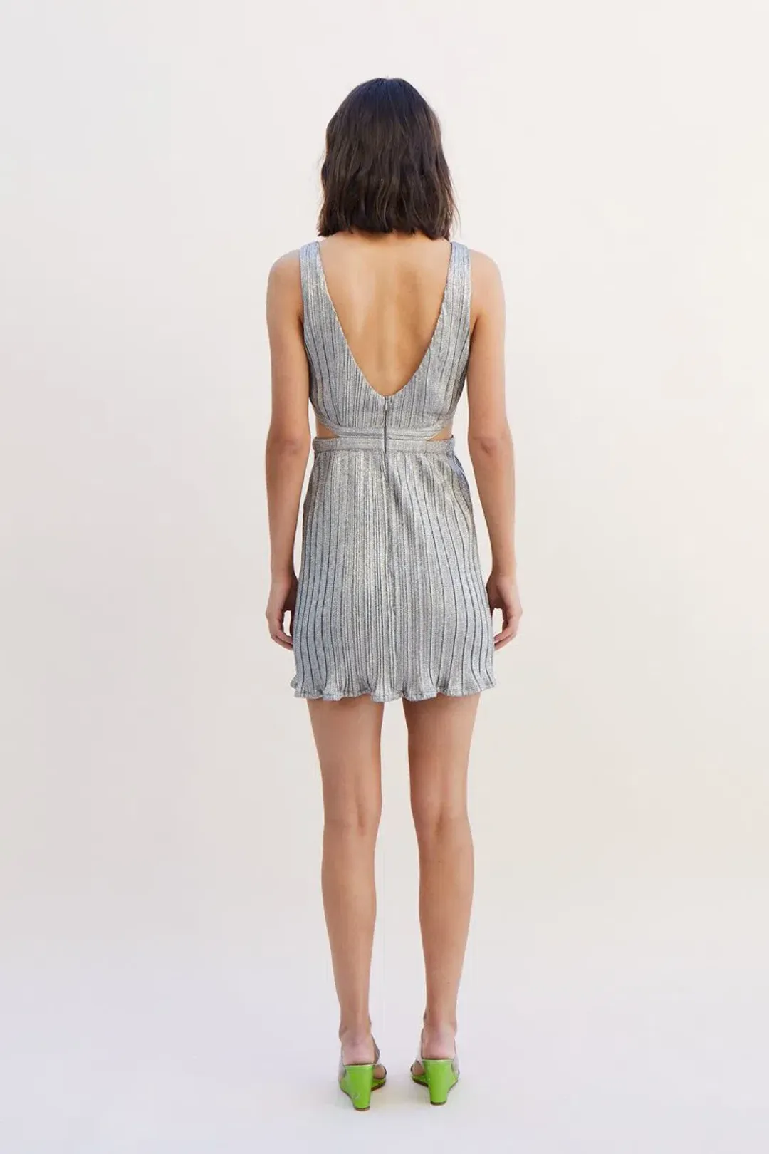 Suboo Ana Sleeveless Mini Dress Silver Size 8 for rent on The Volte - main image