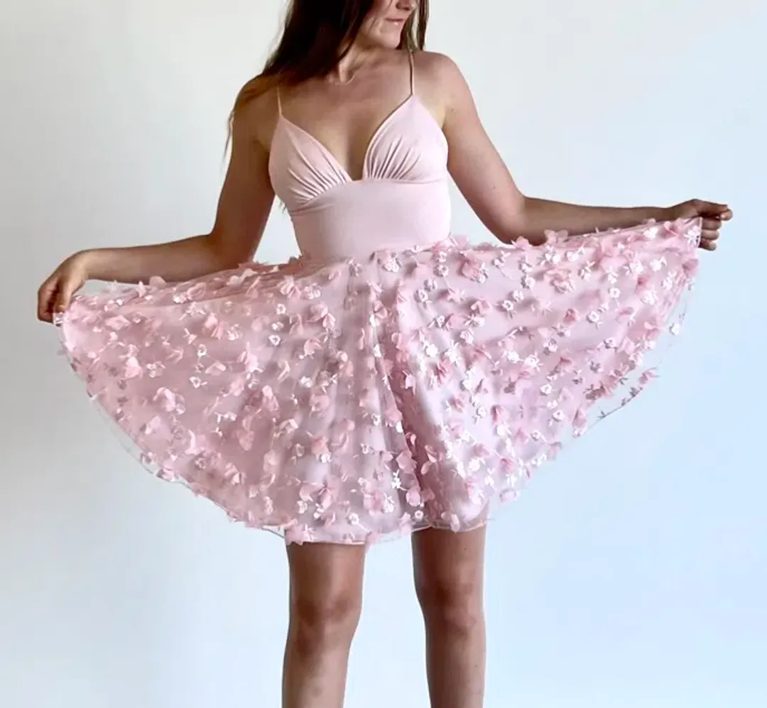 Studio Minc Spring Mini Dress Pink Size 0/ AU 8 for rent on The Volte - main image