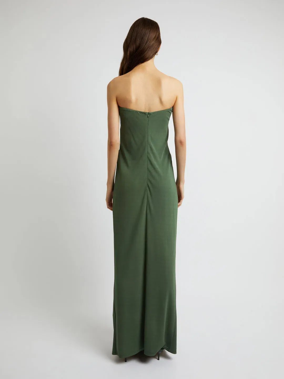 Christopher Esber Arced Palm Strapless Dress Green Size 6 for rent on The Volte - main image