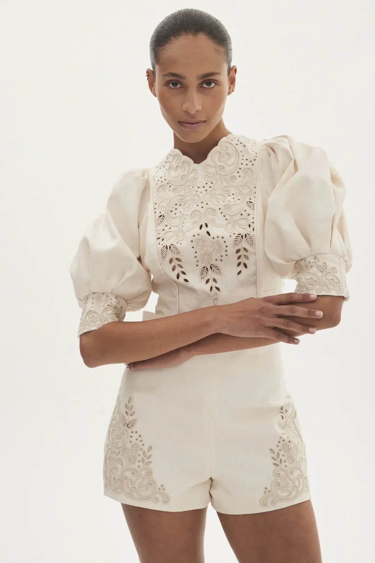 Alemais Violeta Tie Back Top Cream Size 6 - Image 2