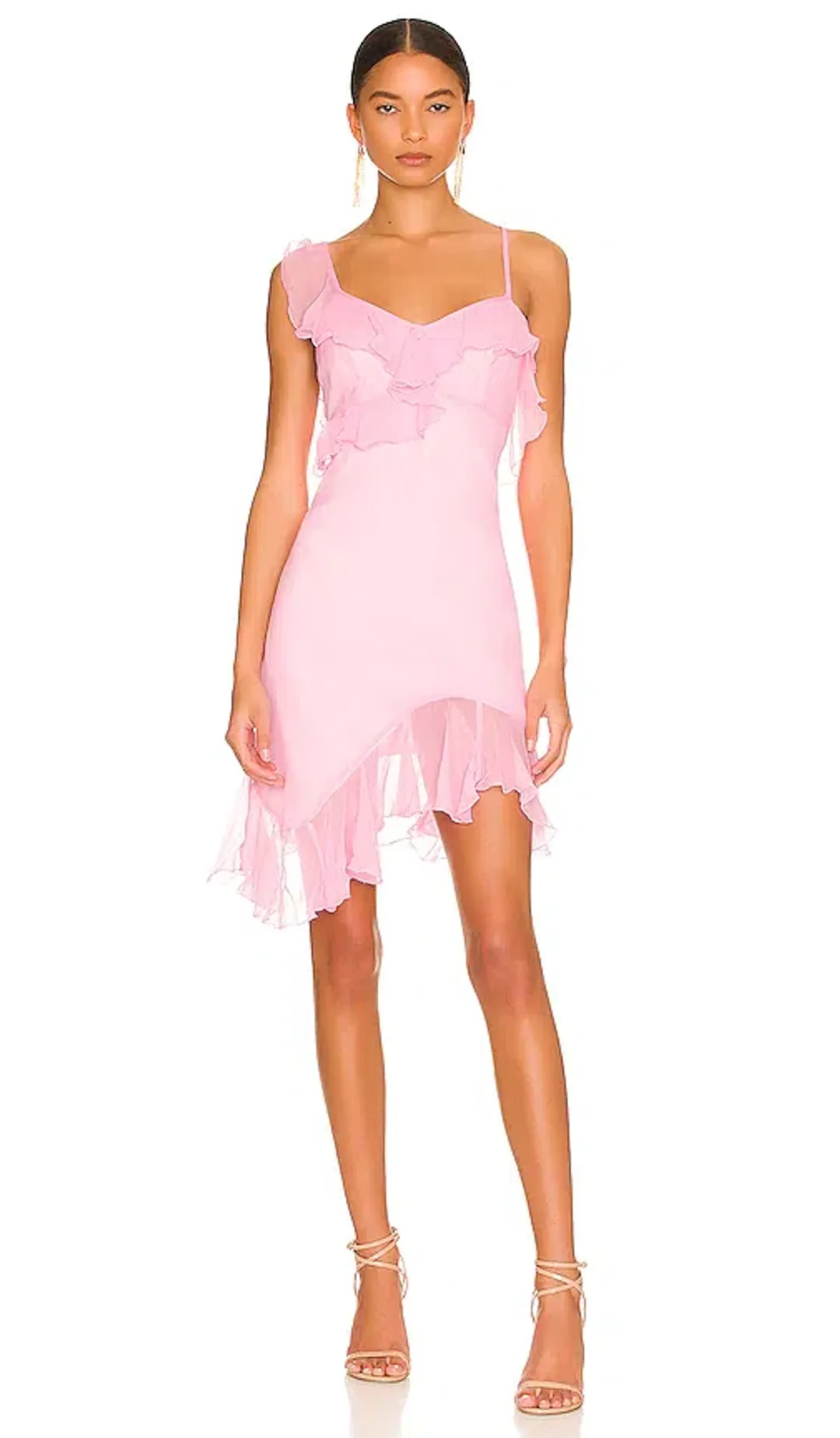 Kim Shui Pink Silk Chiffon Mini Dress Size 6 for rent on The Volte - main image