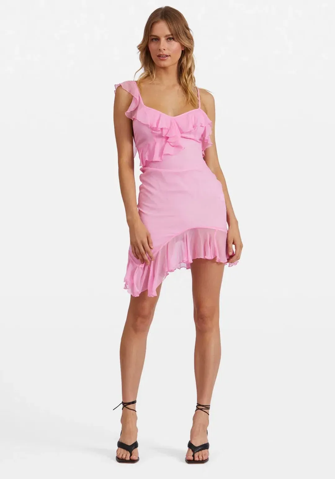 Kim Shui Pink Silk Chiffon Mini Dress Size 6 for rent on The Volte - main image