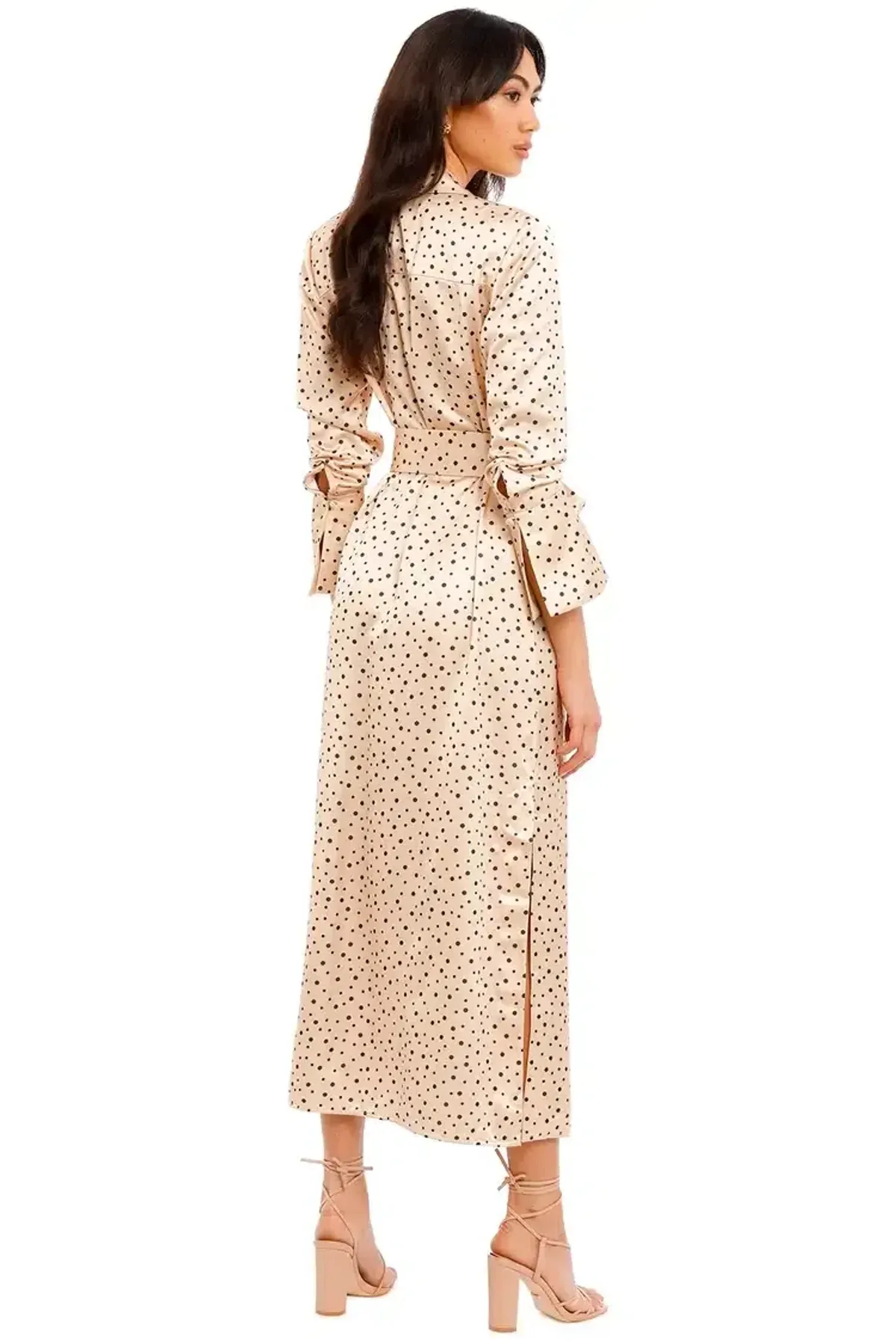 Significant Other Amara Dress Cream Black Polka Print Size 8 - Image 3
