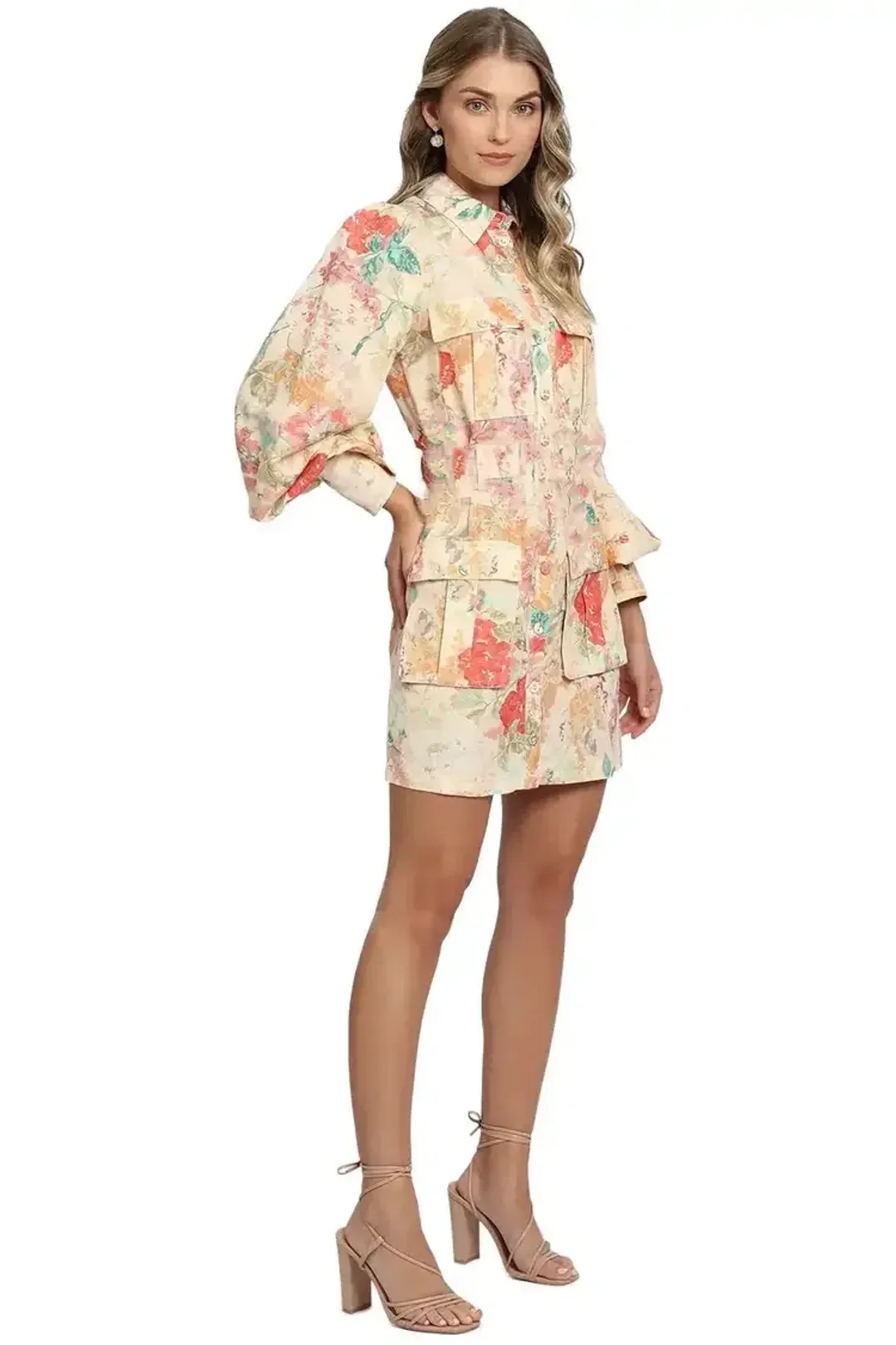 Significant Other Odessa Dress Picnic Peonies Multi Print Size 10 for rent on The Volte - main image