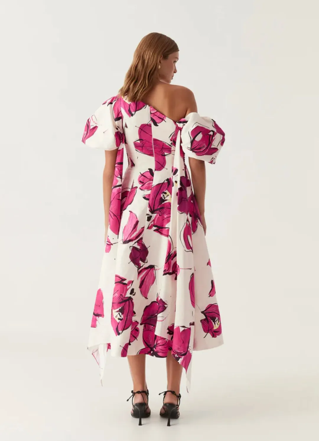 Aje Arista Tulip Sleeve Midi Dress Floral Size 16 for rent on The Volte - main image