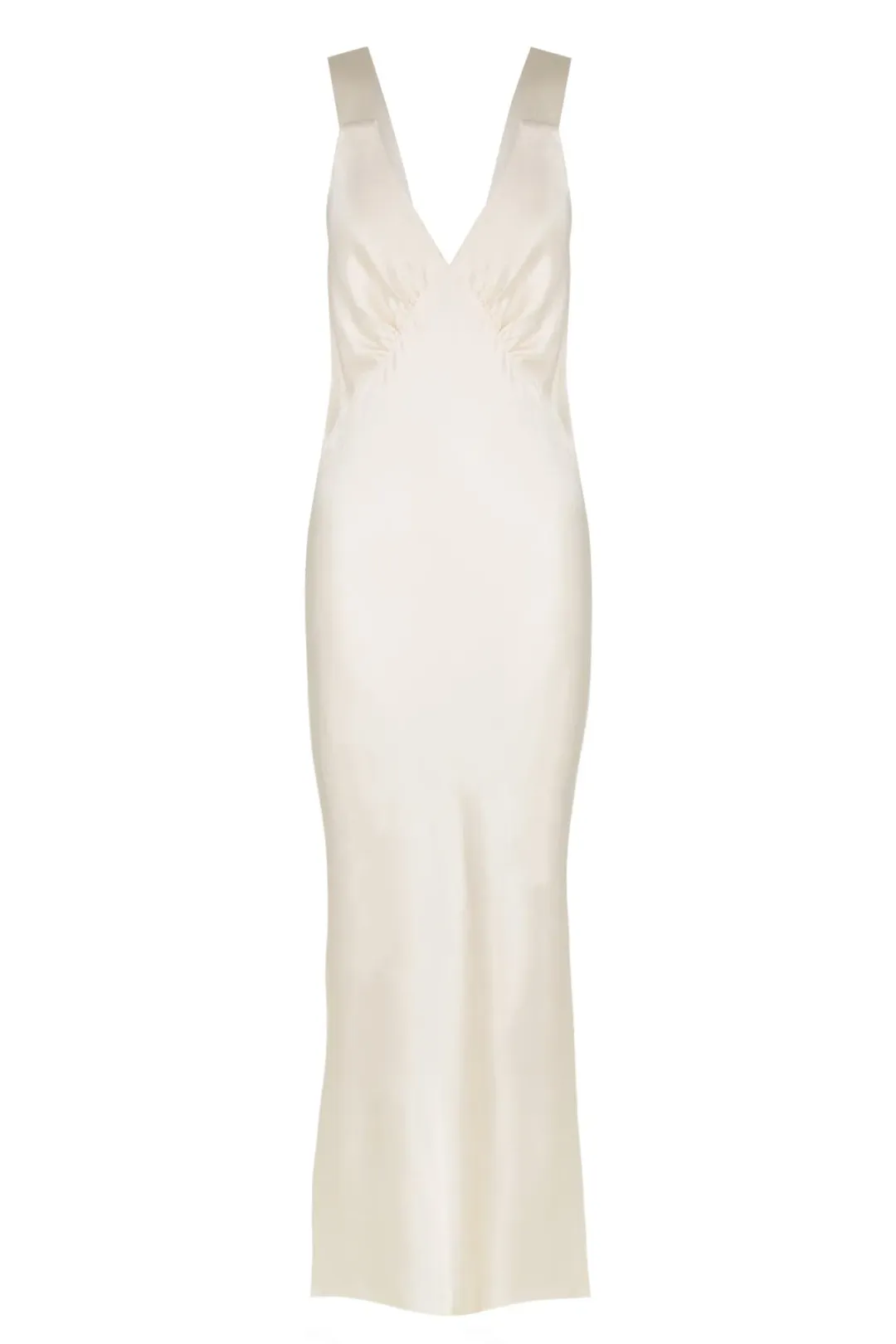 Shona Joy La Lune Plunged Midi Dress Cream Size 10 for rent on The Volte - main image