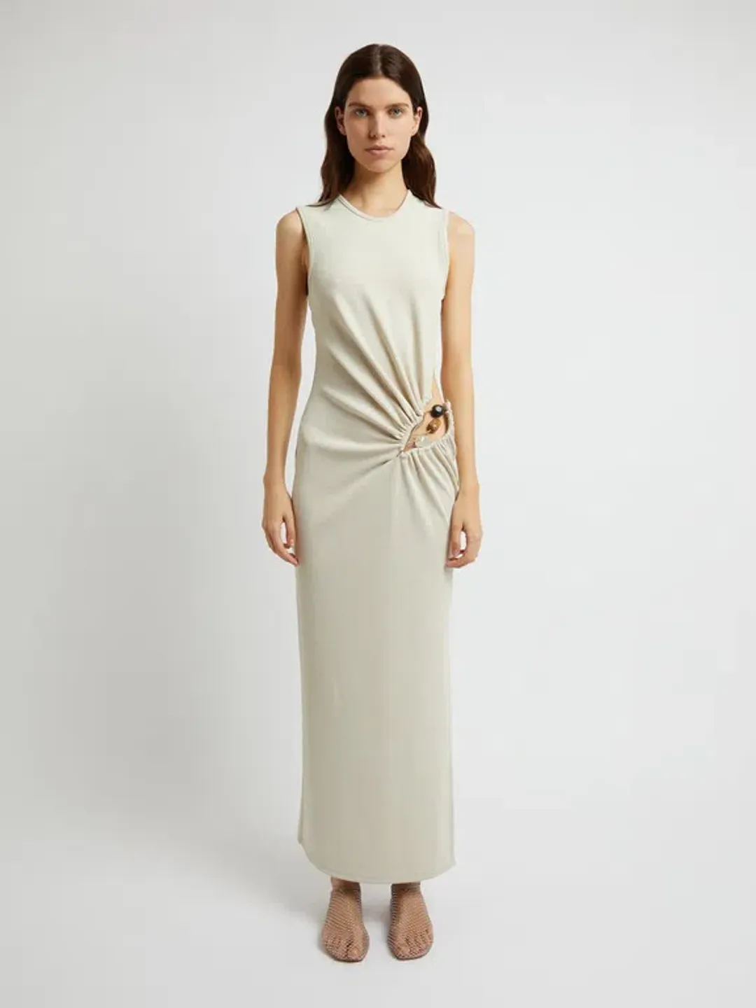 Christopher Esber Float Buckle Tank Dress Cream Size 6 for rent on The Volte - main image