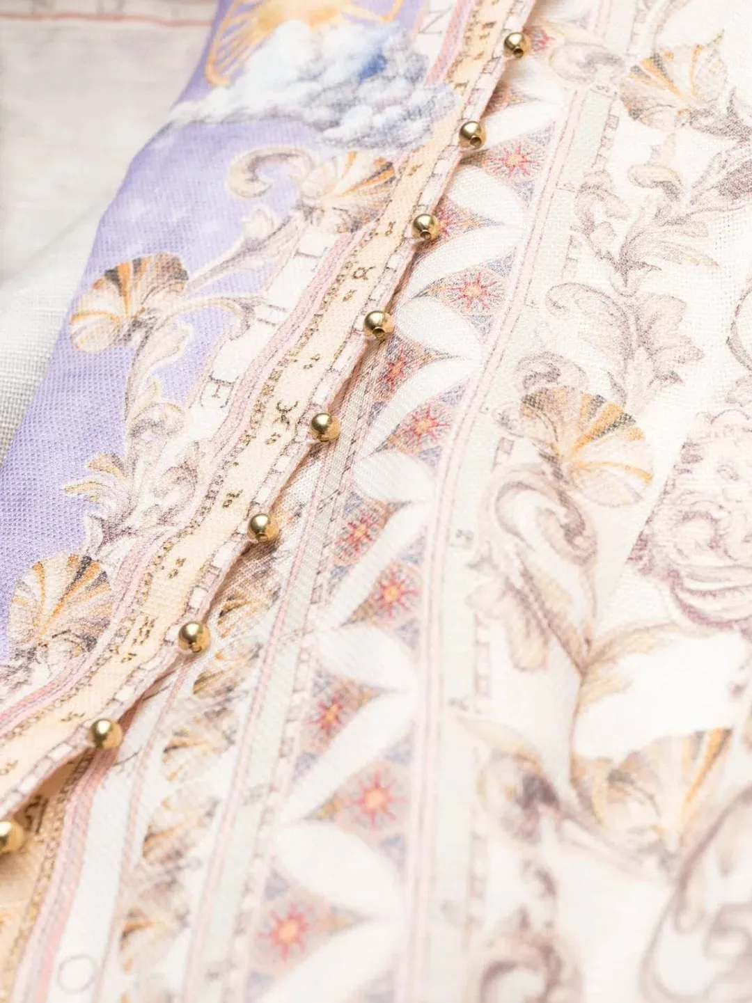  Zimmermann High Tide Mini Shirt Dress Odyssey Print Size 0 / Au 8 for rent on The Volte - main image