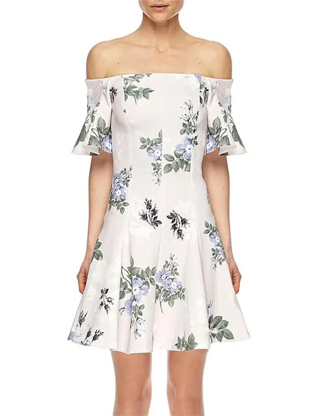 Lover Petunia Off Shoulder Mini Dress Floral Size 6 for rent on The Volte - main image
