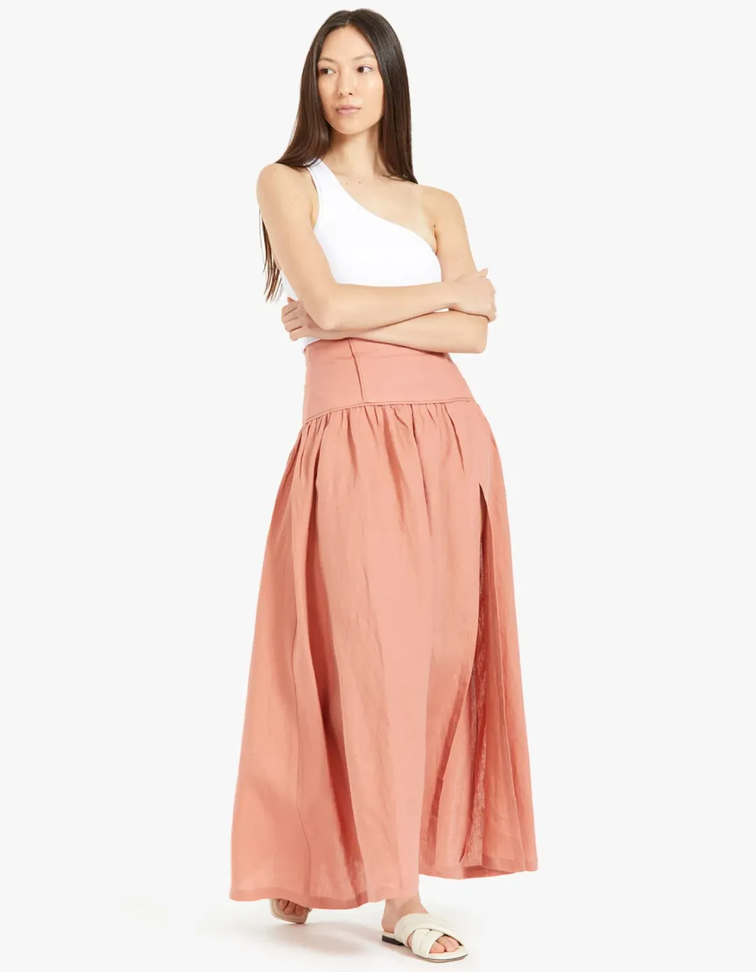 Bec & Bridge Alamos Maxi Skirt in Grapefruit Size 8 for rent on The Volte - main image