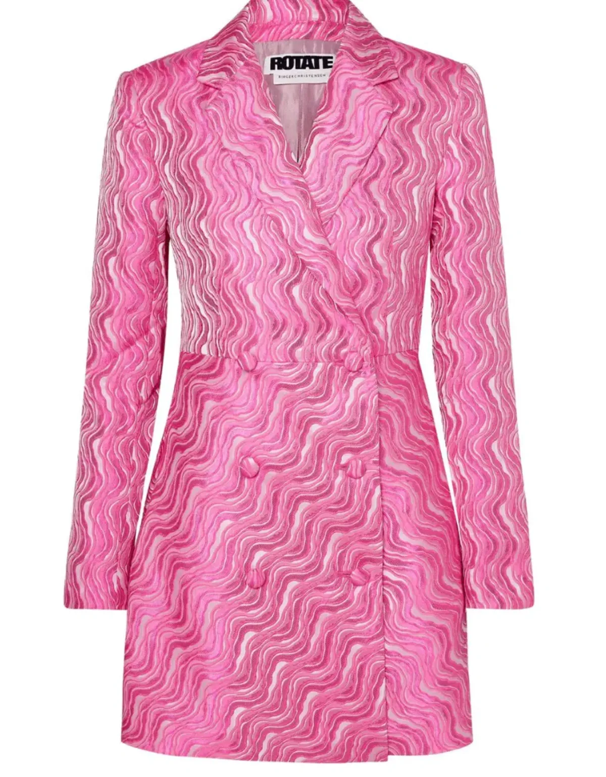 Rotate By Birger Christensen No. 23 Jacquard Blazer Mini Dress in Bubblegum Pink Size 12 - Image 4