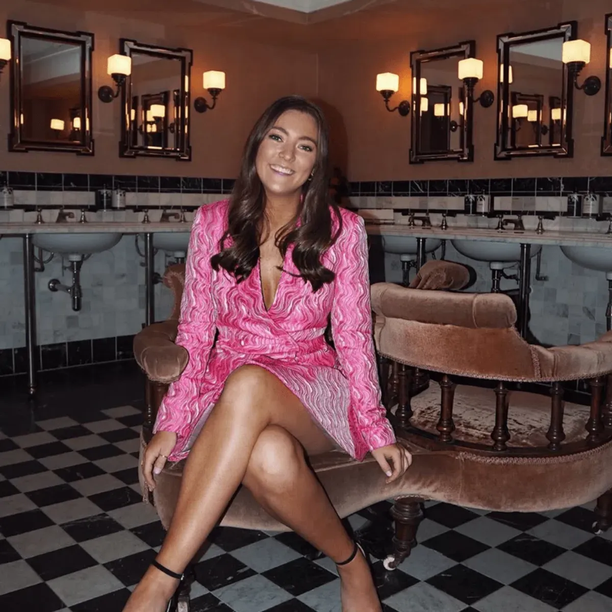 Rotate By Birger Christensen No. 23 Jacquard Blazer Mini Dress in Bubblegum Pink Size 12 - Image 2