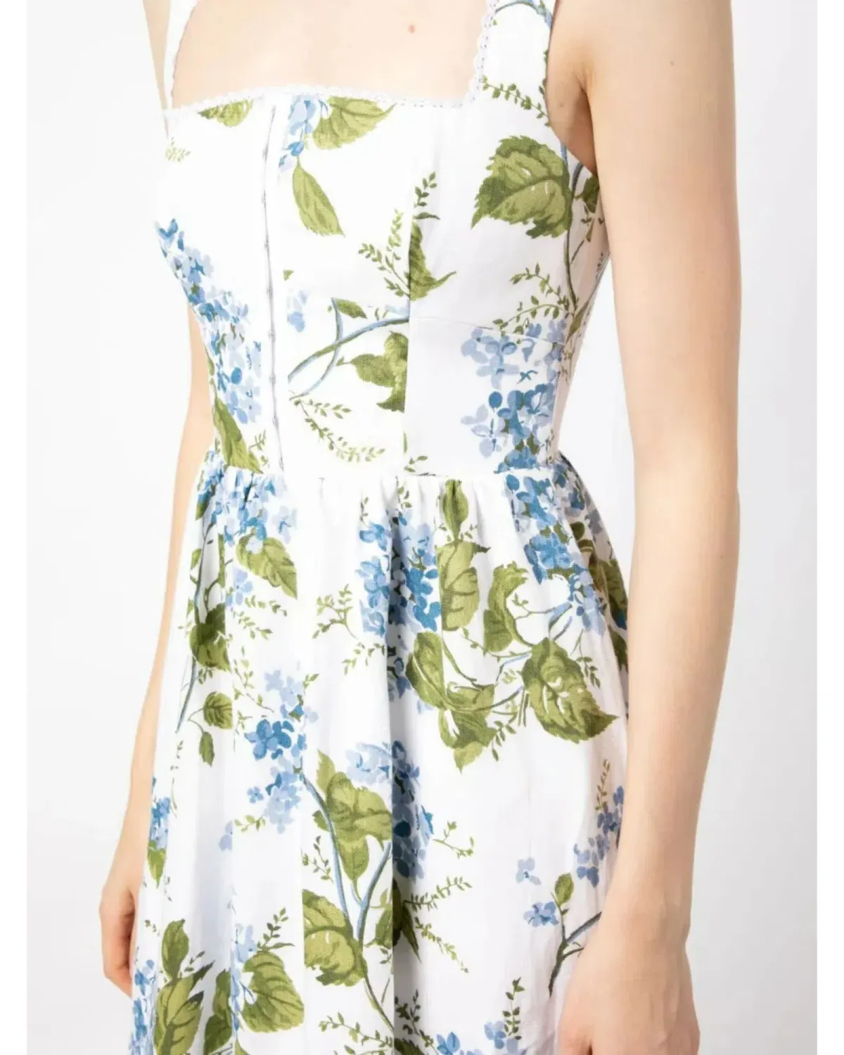 Reformation Tagliatelle Linen Midi Dress Floral Size AU 10 - Image 3