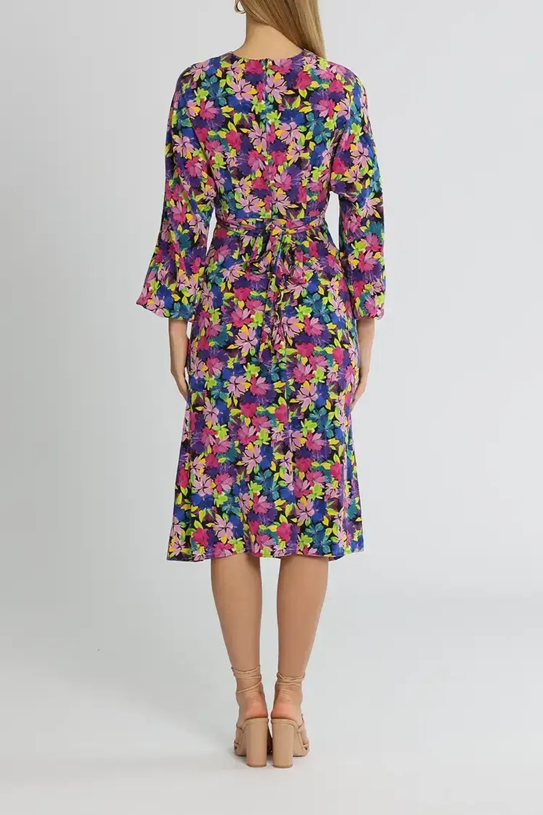 Rebecca Vallance La Isla Bonita Midi Dress Multi Print Size 14 for rent on The Volte - main image