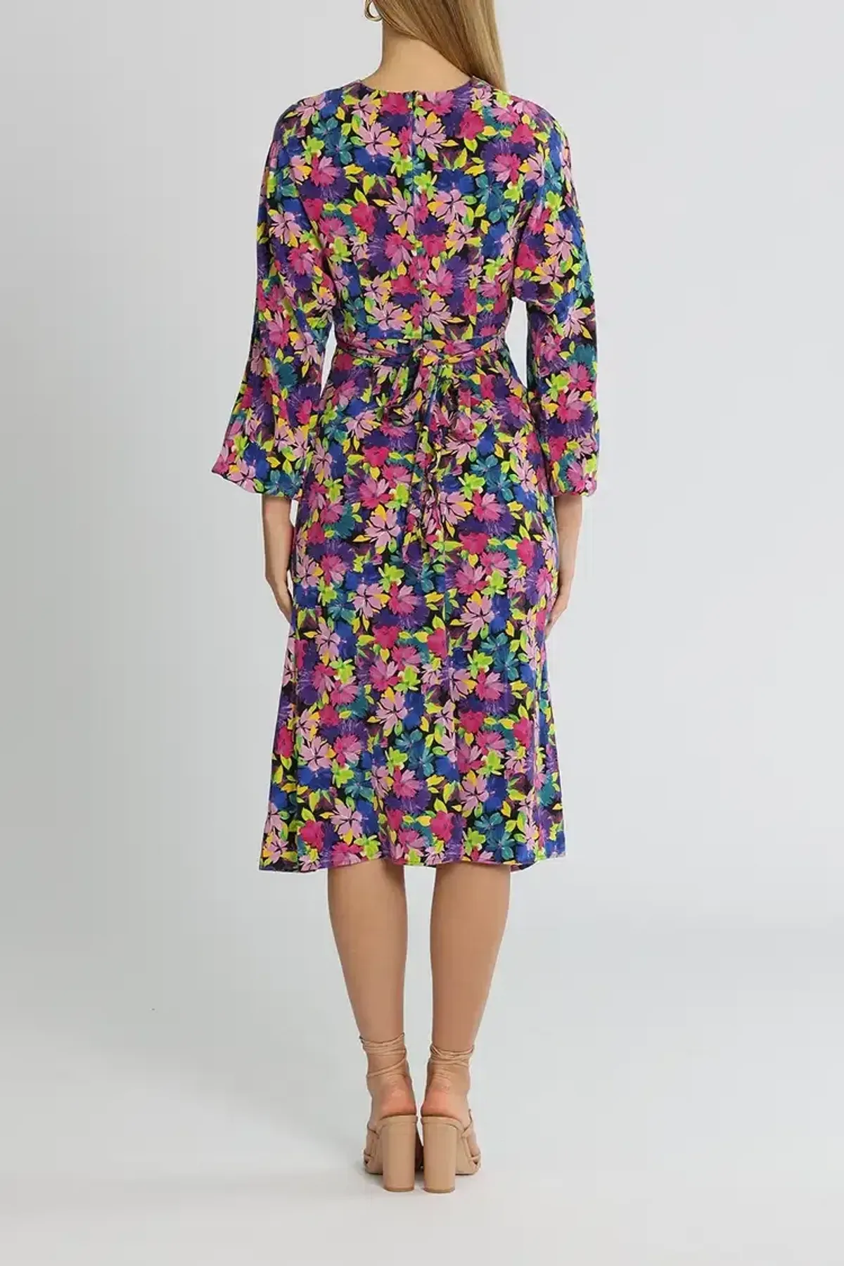Rebecca Vallance La Isla Bonita Midi Dress Multi Print Size 14 - Image 3