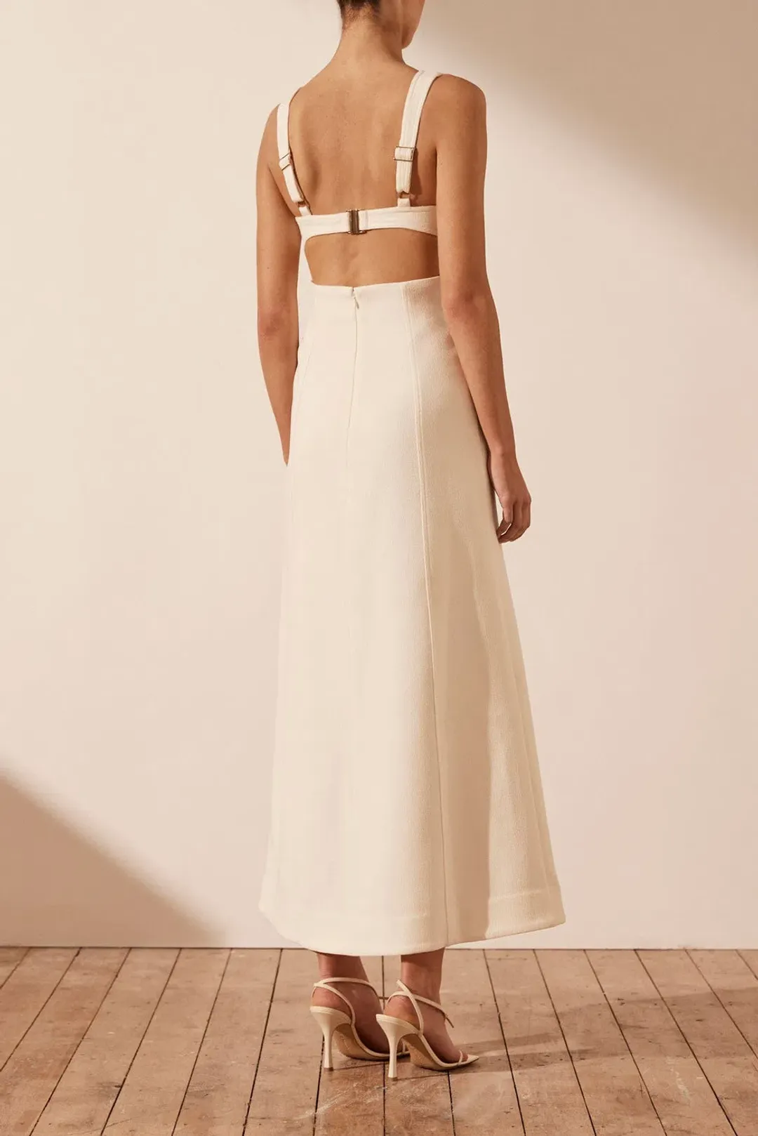 Shona Joy Amura Bustier Midi Dress In Cream Size 6 for rent on The Volte - main image