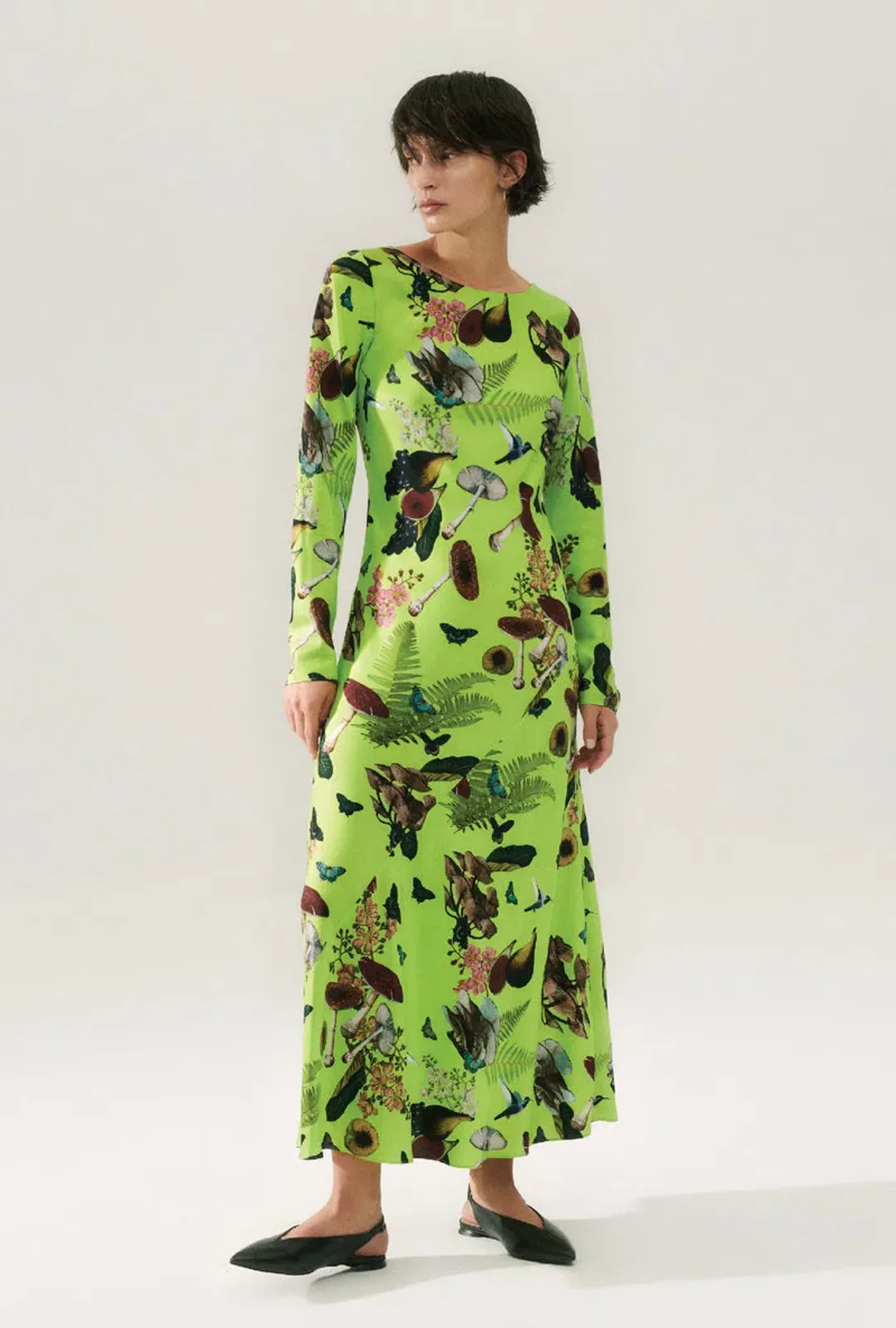 Silk Laundry Sienna Dress Magic Mushroom Fern Size XS/ 6 for rent on The Volte - main image
