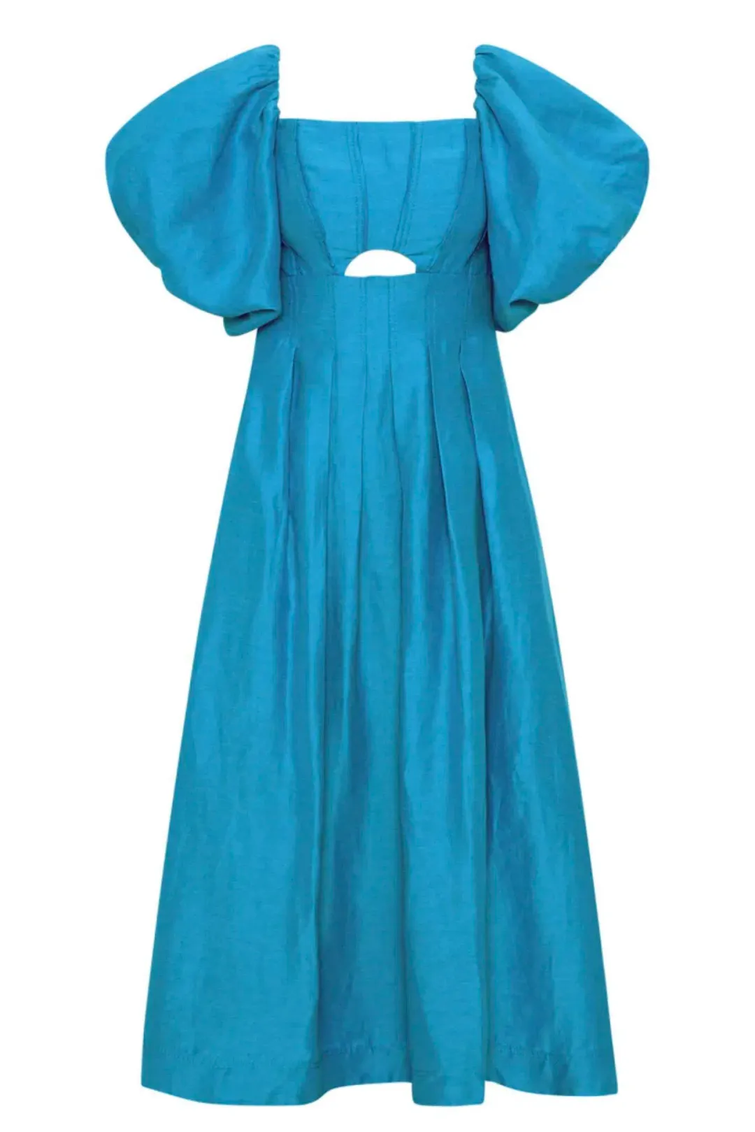 Aje Eugenie Off Shoulder Midi Dress Blue Size 14 for rent on The Volte - main image