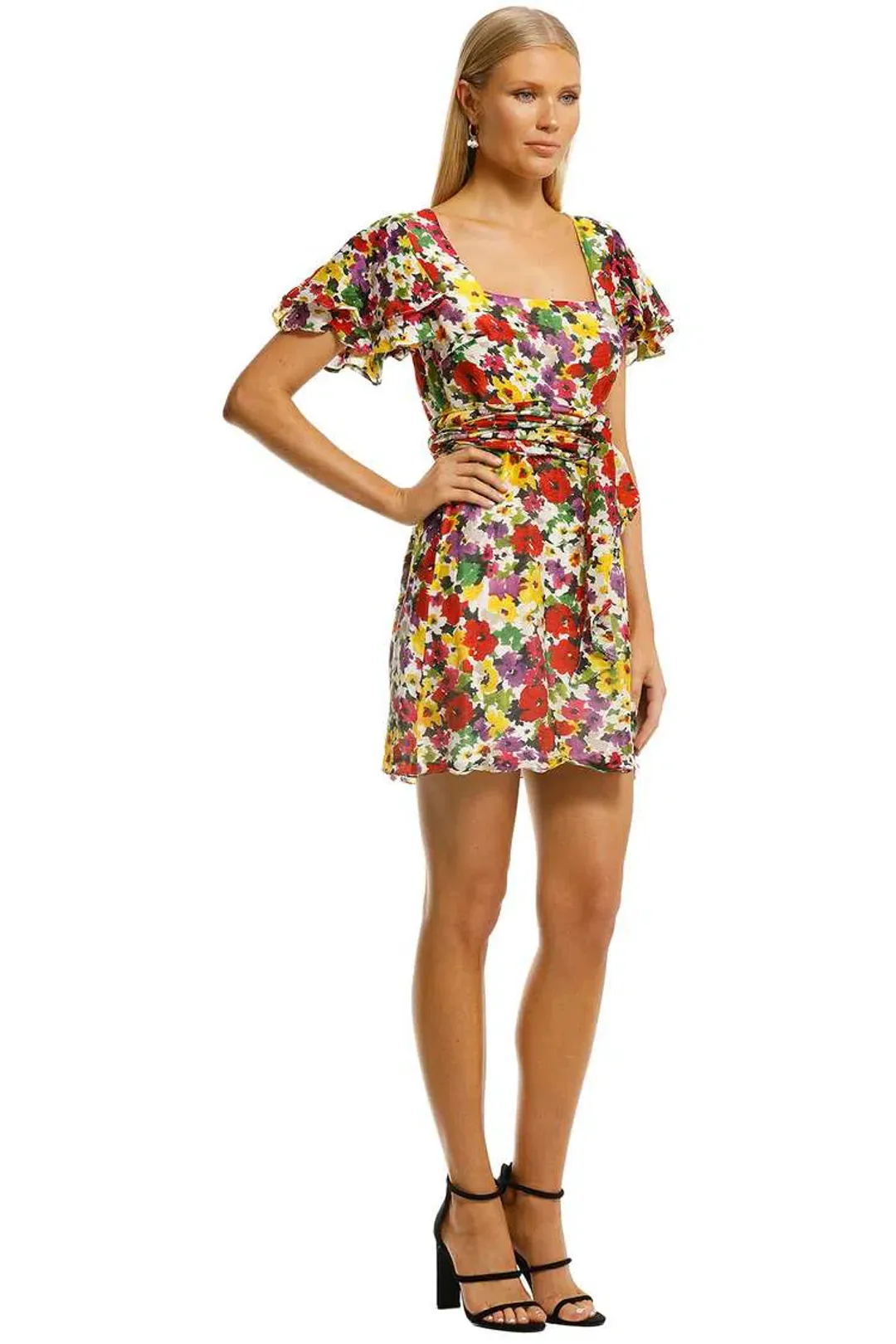 Talulah The Blossom Mini Dress Cloud Dancer Multi Print Size 12 for rent on The Volte - main image